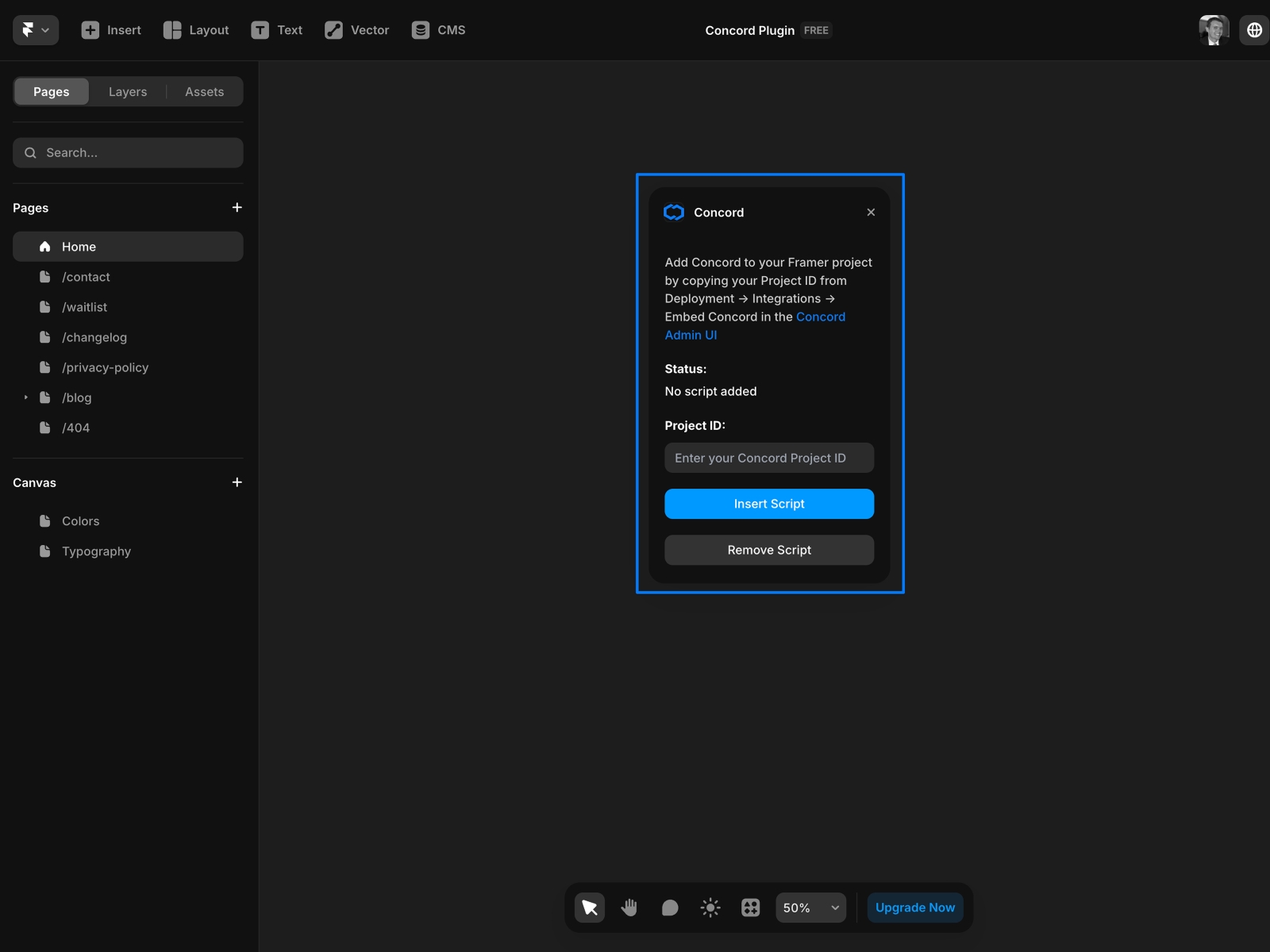 Thumbnail 1 for Concord, a Framer Marketplace template by Dash Lavine.