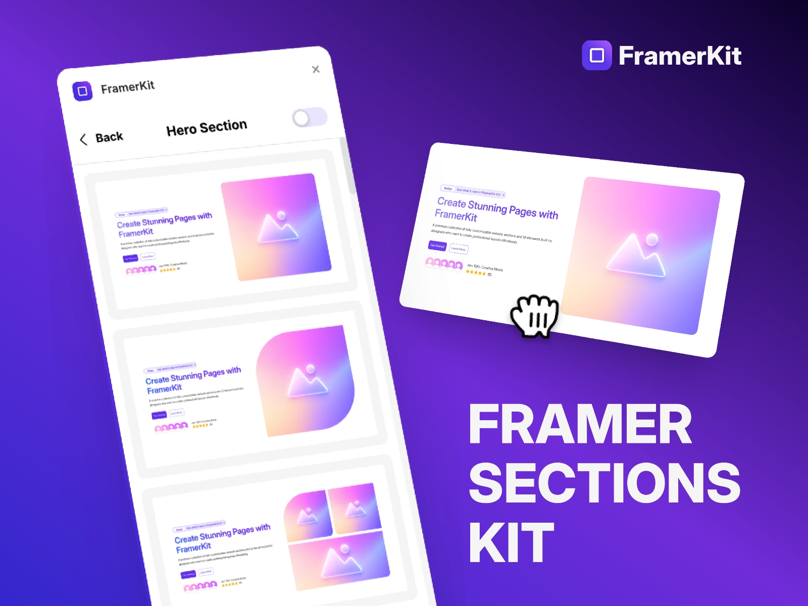 Thumbnail 1 for FramerKit, a Framer Marketplace template by Pavel Halichenka.