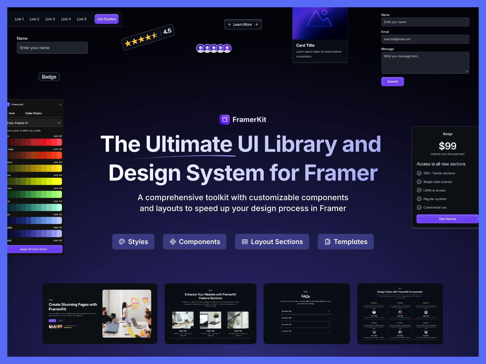 Thumbnail 1 for FramerKit, a Framer Marketplace template by Pavel  .