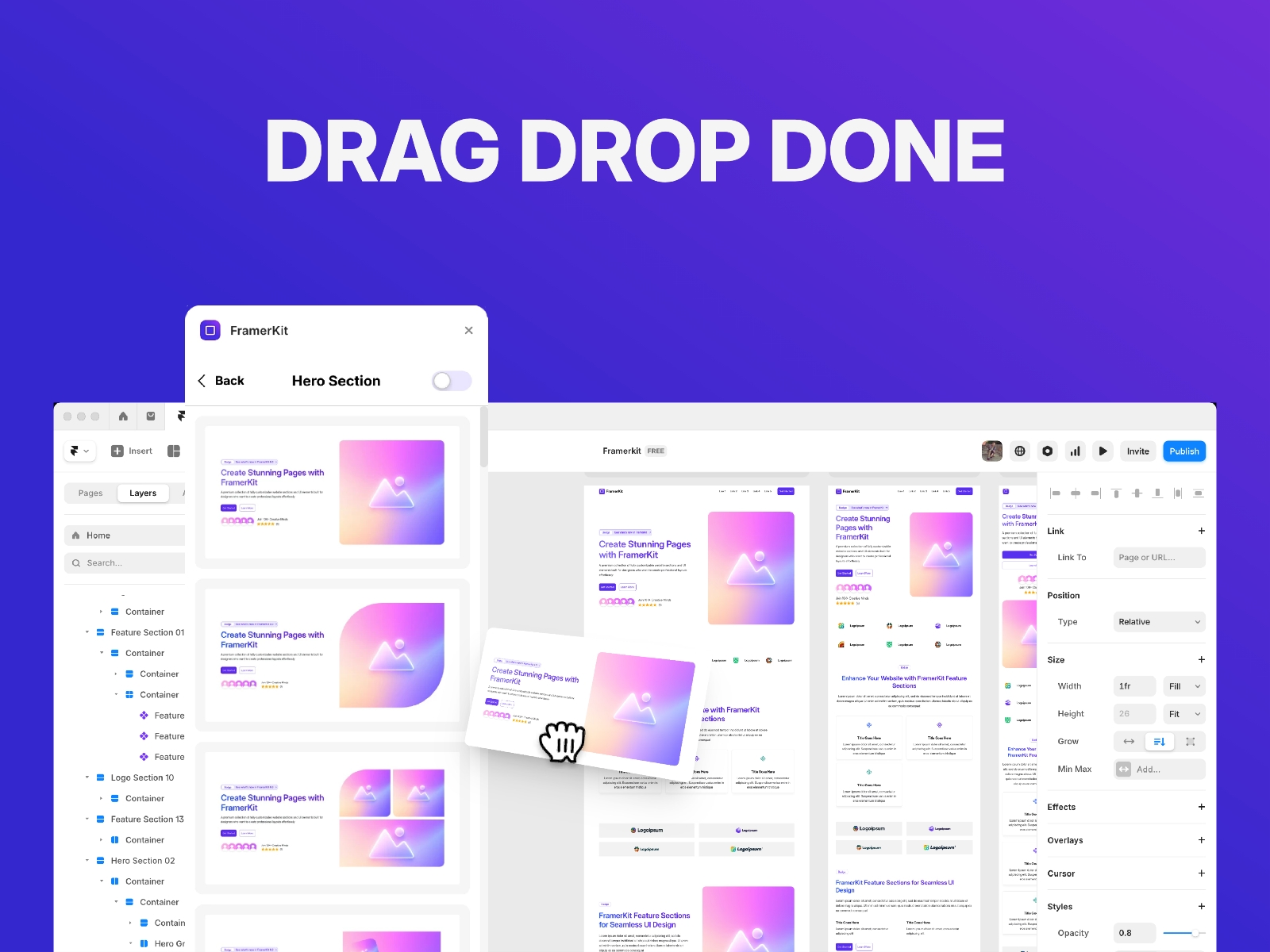 Thumbnail 2 for FramerKit, a Framer Marketplace template by Pavel Halichenka.