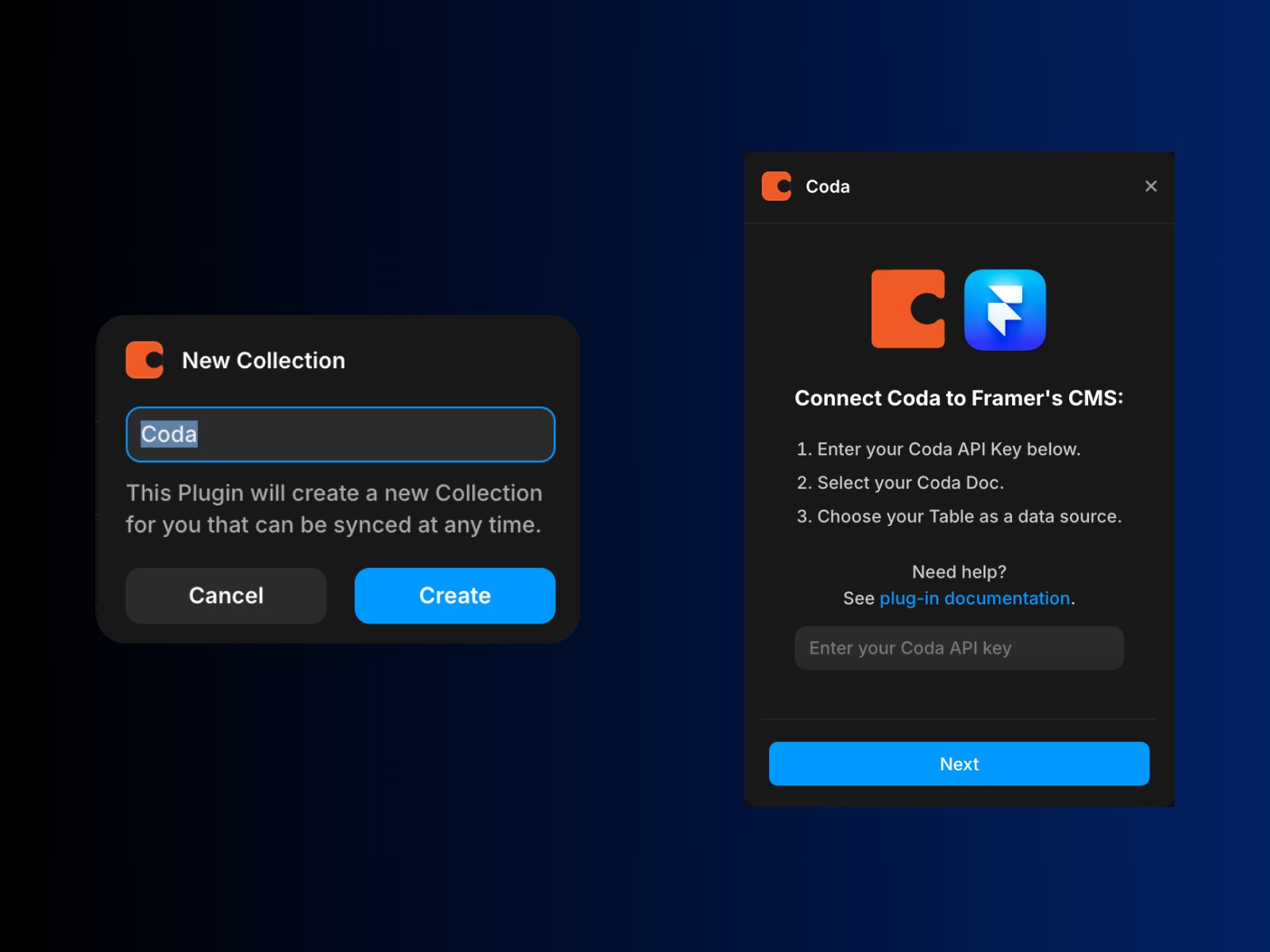 Thumbnail 2 for Coda, a Framer Marketplace plugin by Jim Baxley.