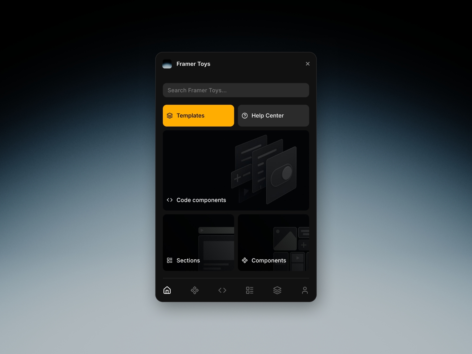 Thumbnail 1 for Framer Toys, a Framer Marketplace plugin by Design Freaks.