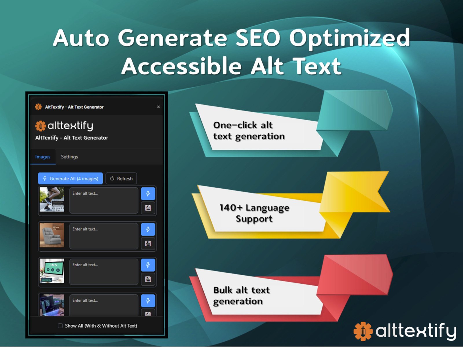 Screenshot 1 for AltTextify - Alt Text Generator, a Framer Marketplace plugin by AltTextify Net.