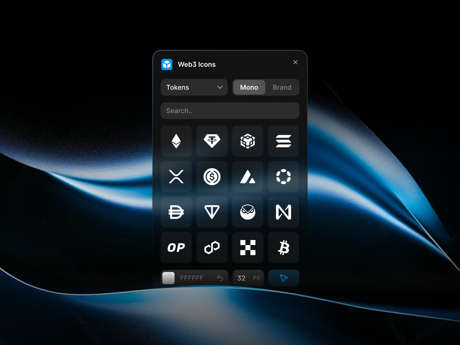 Thumbnail 1 for Web3 Icons, a Framer Marketplace template by Arsyad CC.