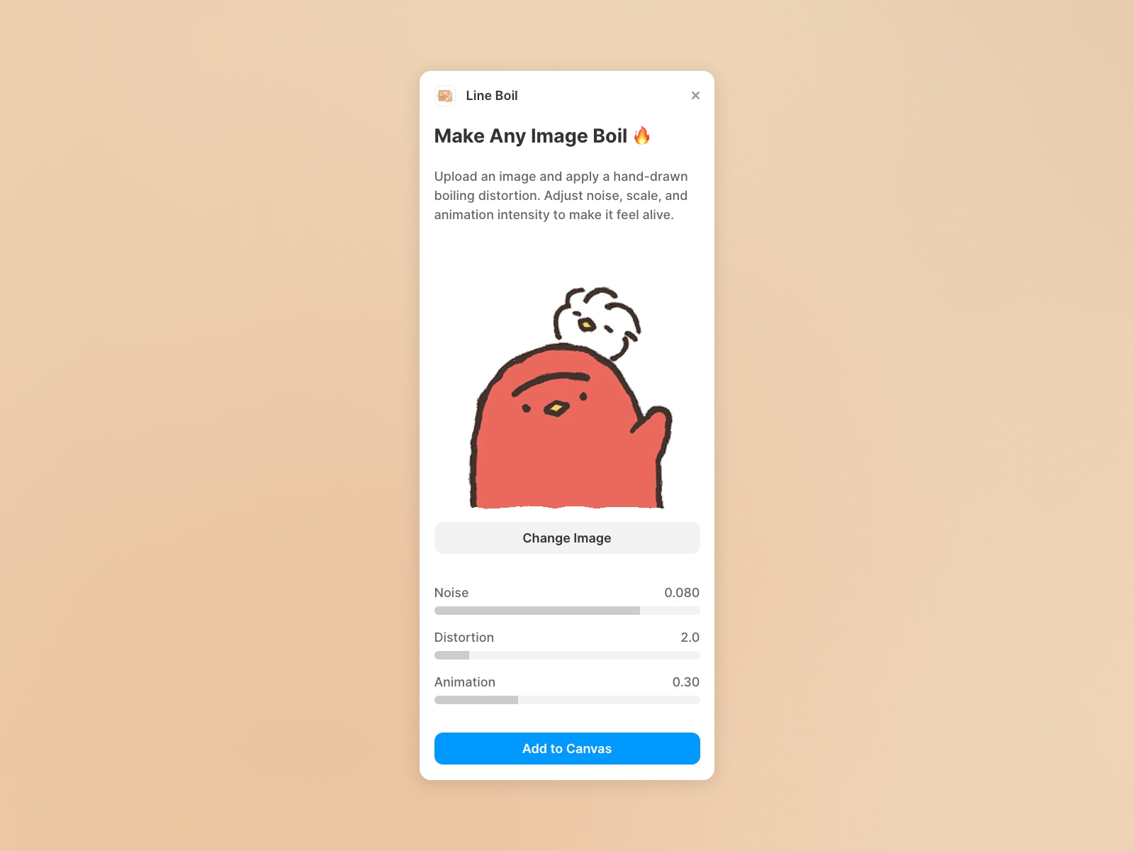 Screenshot 2 for Line Boil, a Framer Marketplace plugin by One Bean.