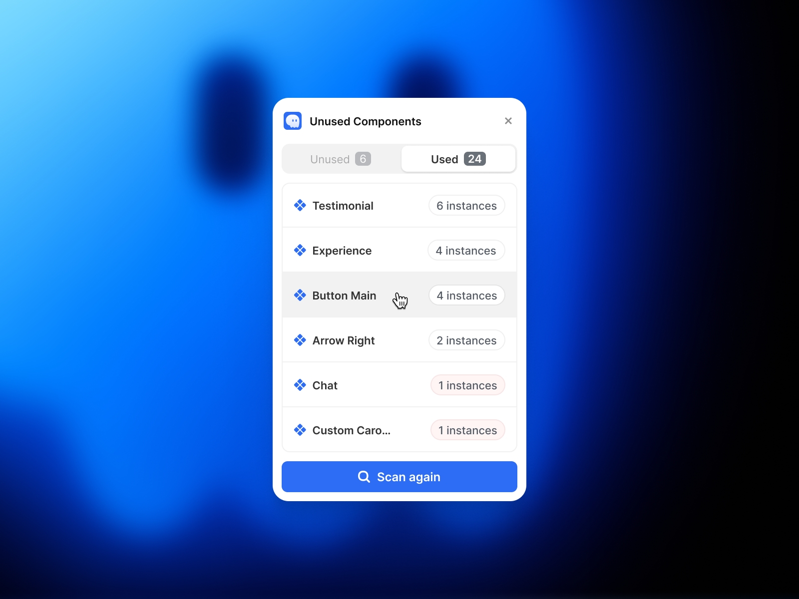 Screenshot 3 for Unused Components, a Framer Marketplace plugin by Emanuel Serbanoiu.