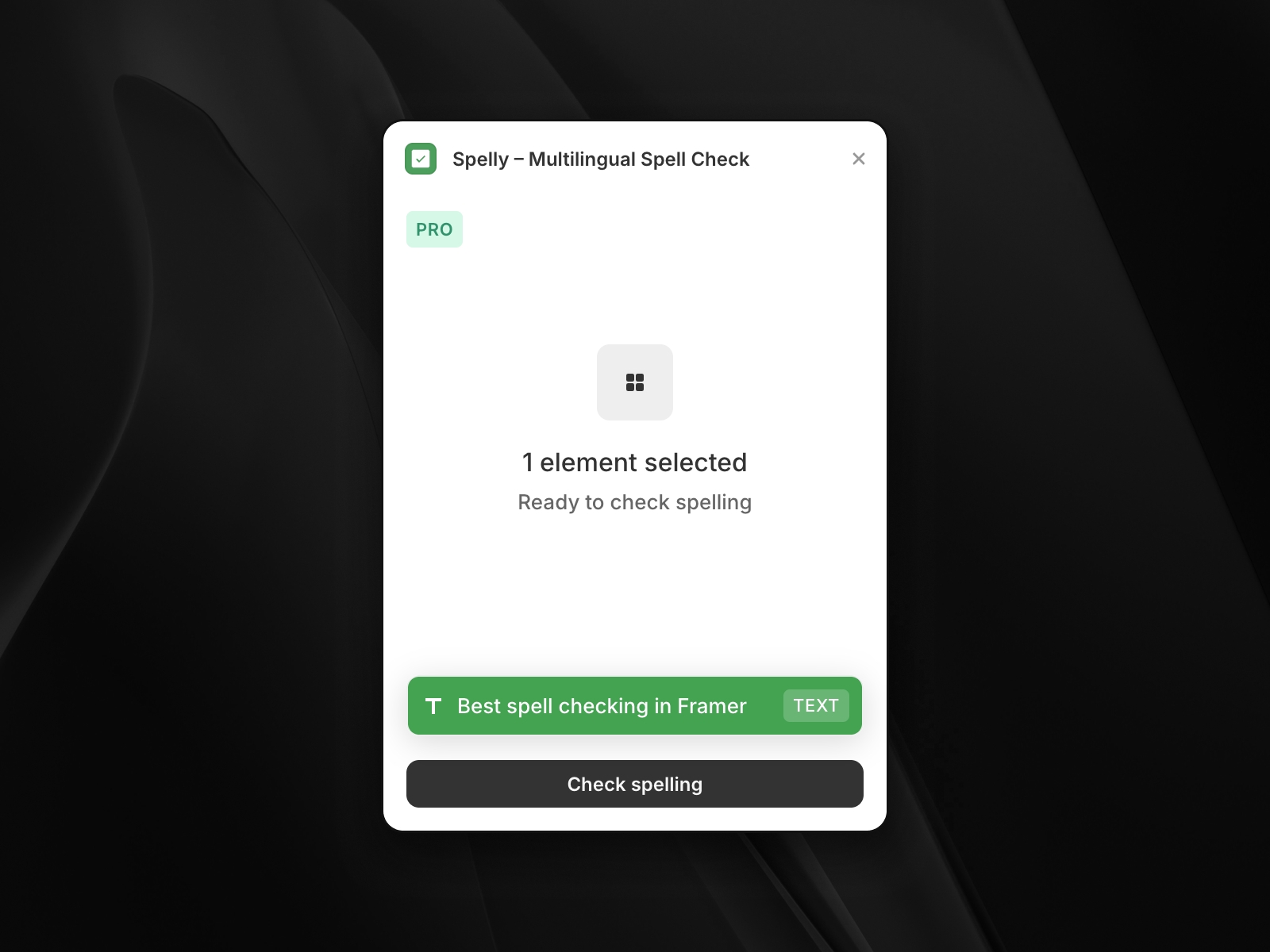 Thumbnail 2 for Spelly – Multilingual Spell Check, a Framer Marketplace template by Przemek Kowal.