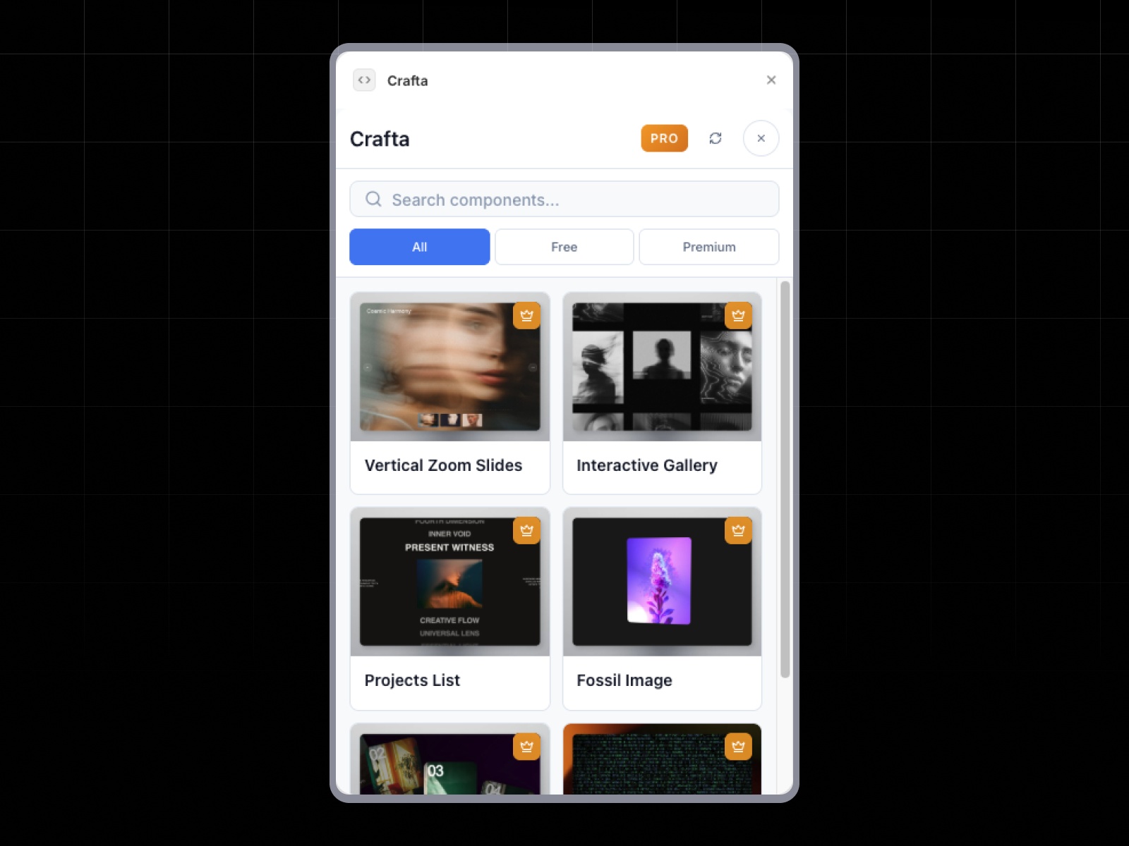 Thumbnail 1 for Crafta, a Framer Marketplace template by PixFold.