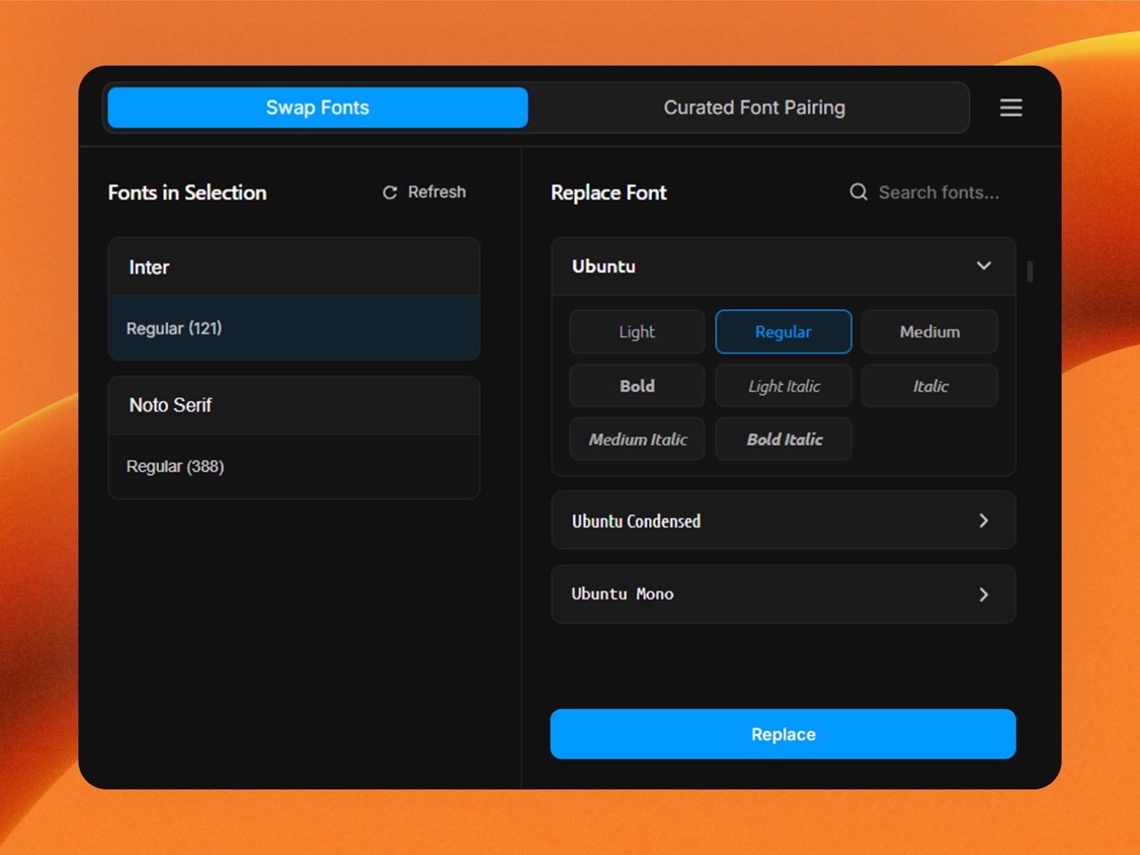 Thumbnail 2 for Fontwise: Quick Font Replacer & Pairing, a Framer Marketplace plugin by Framer Spark.
