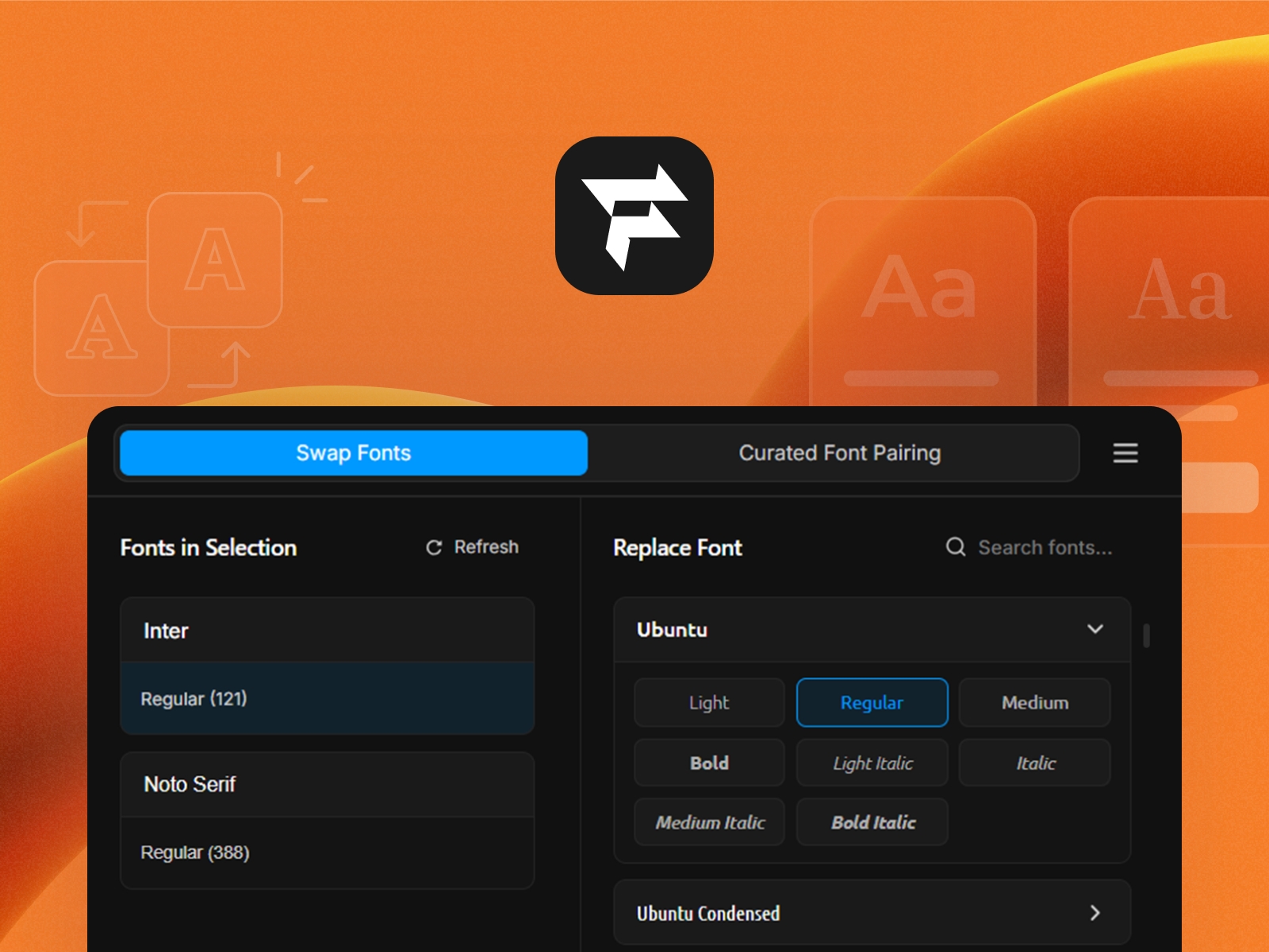 Thumbnail 1 for Fontwise: Quick Font Replacer & Pairing, a Framer Marketplace plugin by Framer Spark.