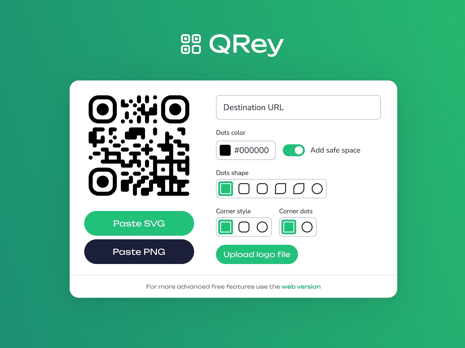 Thumbnail 1 for QRey — QR code generator, a Framer Marketplace template by Dmitry Vanitski.