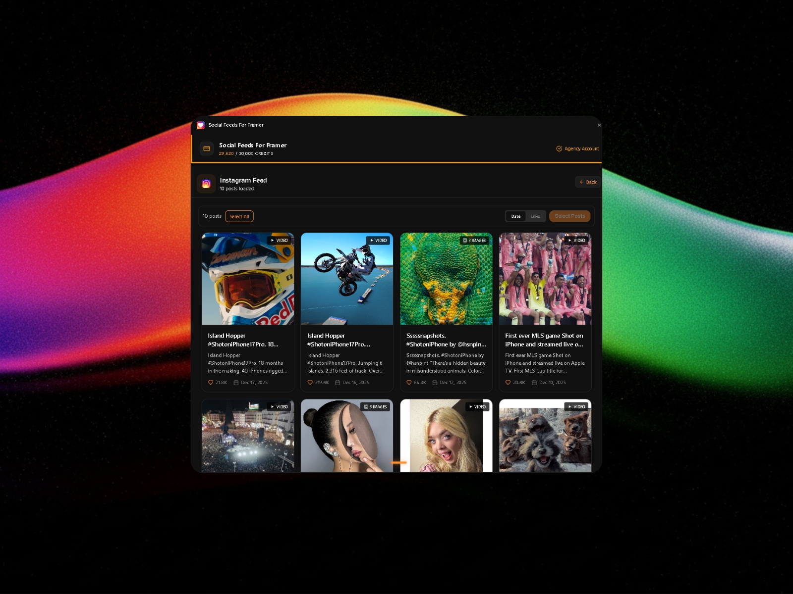 Thumbnail 1 for Social Feeds For Framer, a Framer Marketplace template by Johnathan B..