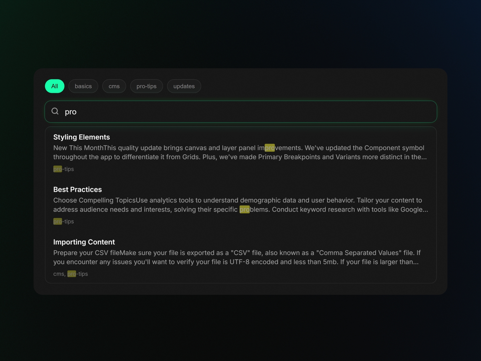 Thumbnail 1 for CMS Search, a Framer Marketplace plugin by CodePerfect.