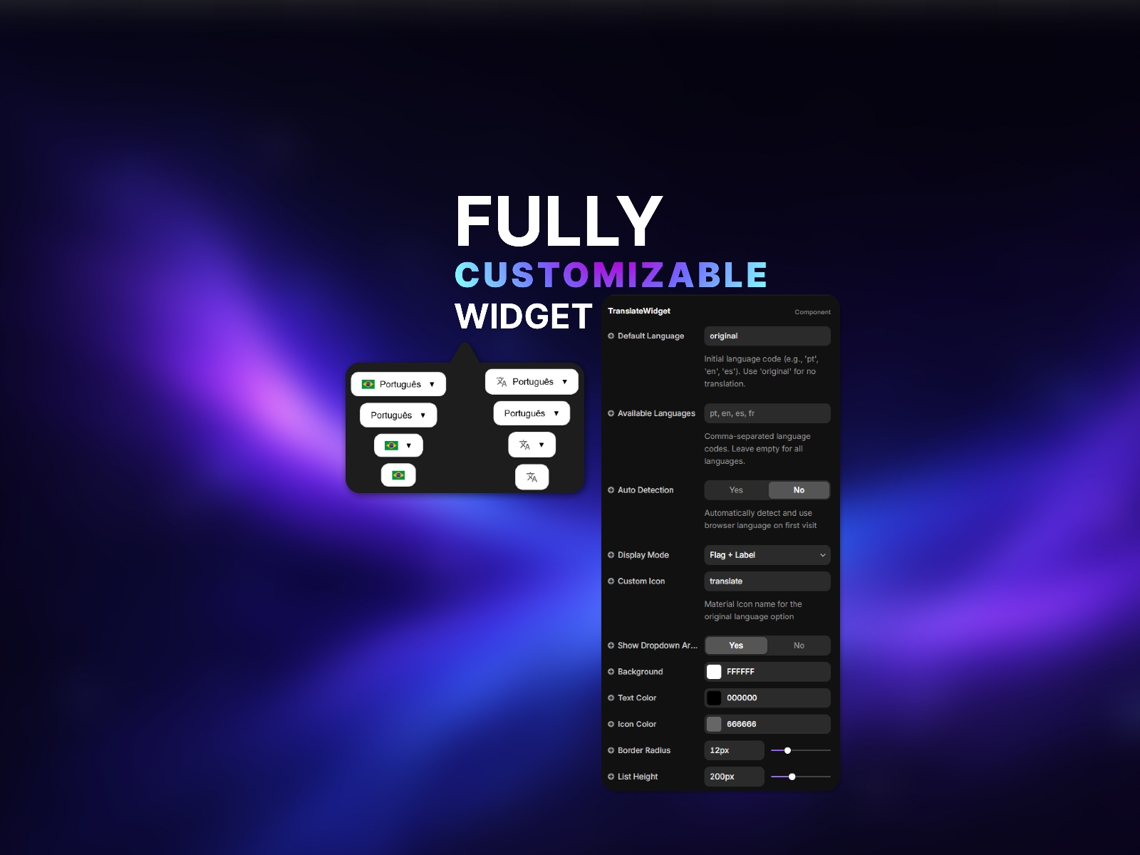 Screenshot 3 for Nebula Instant Translate, a Framer Marketplace plugin by Nebulapps.