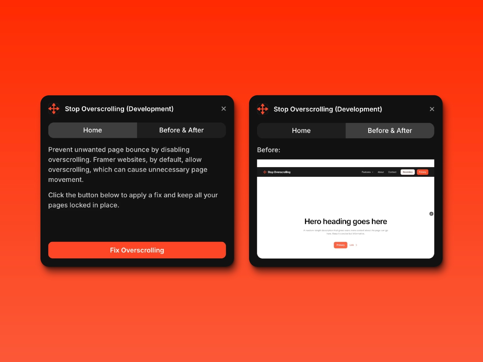 Thumbnail 2 for Stop Overscrolling, a Framer Marketplace plugin by David McBacon.