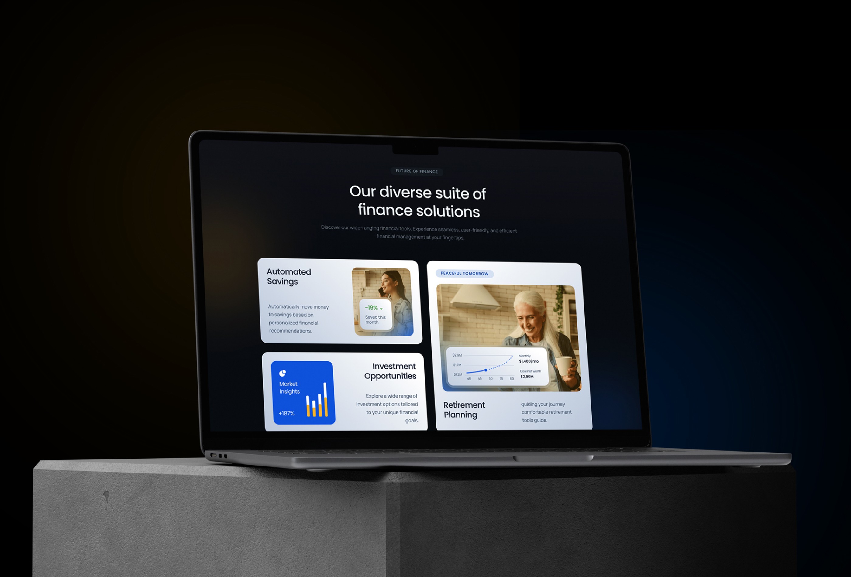 Screenshot 3 for Financia, a Framer Marketplace template by Fahlur Rozzi.