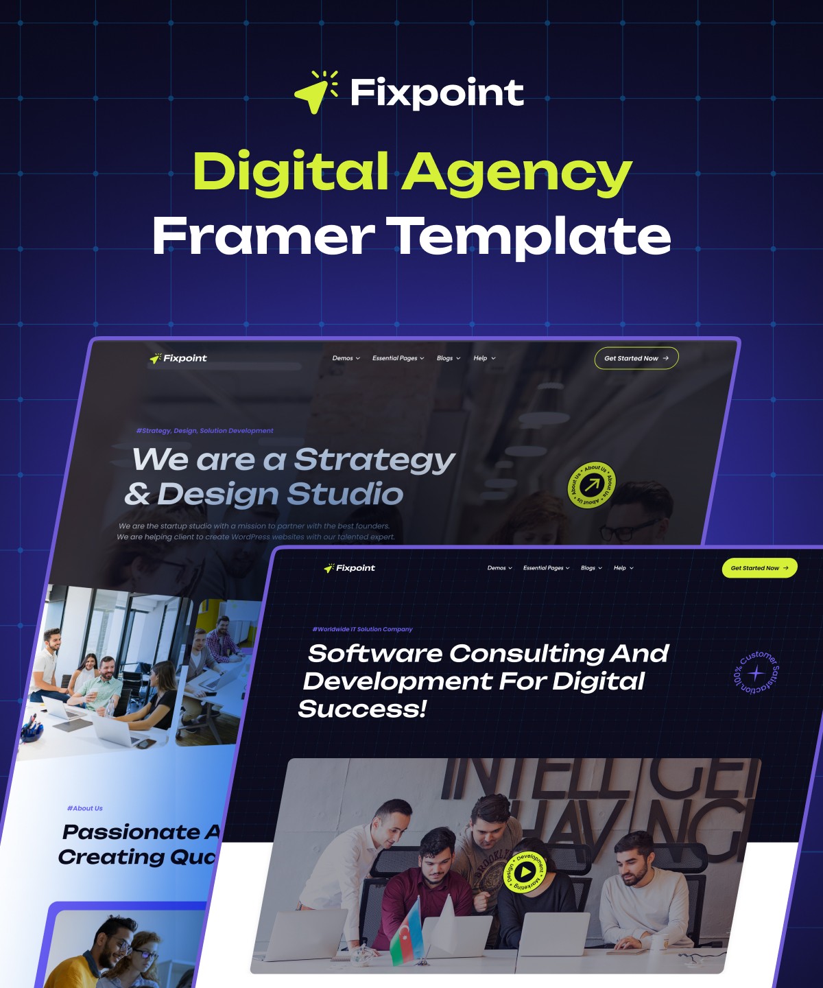 Screenshot 1 for Fixpoint, a Framer Marketplace template by FramerDevs.