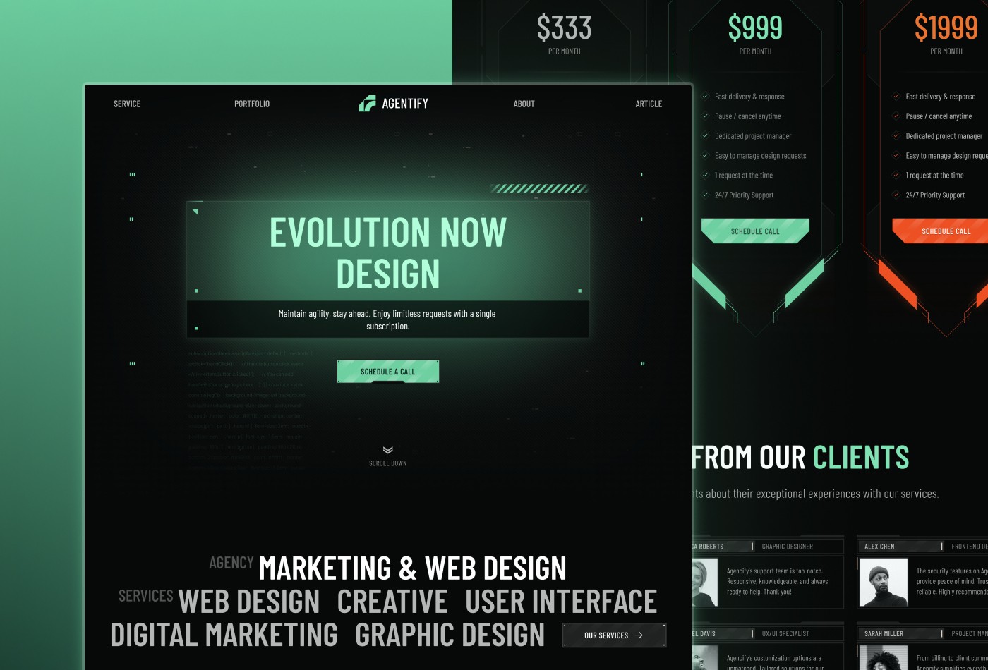 Screenshot 2 for Agentify, a Framer Marketplace template by Dmytri Ivanov.
