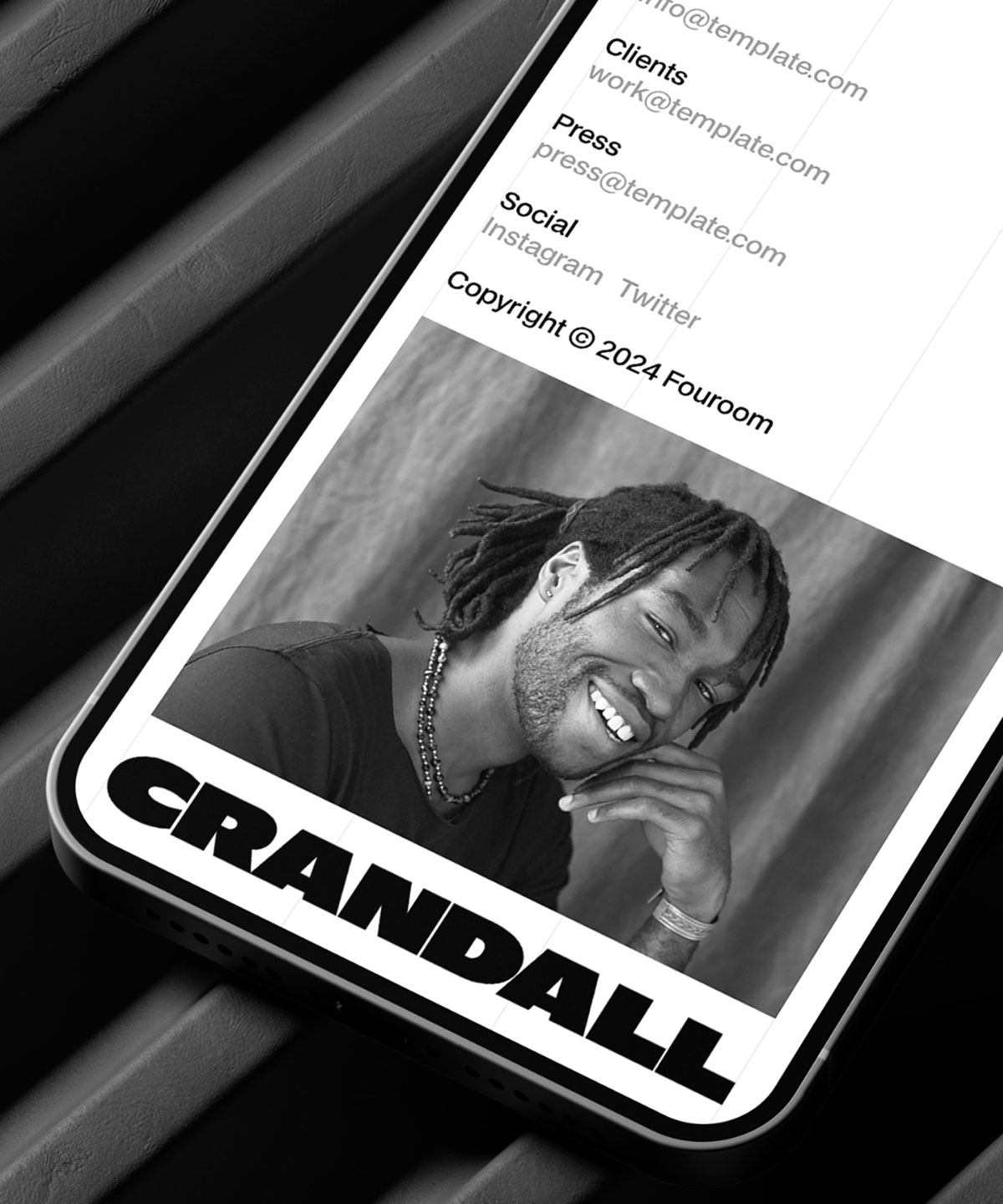Screenshot 1 for Crandall, a Framer Marketplace template by Fouroom.