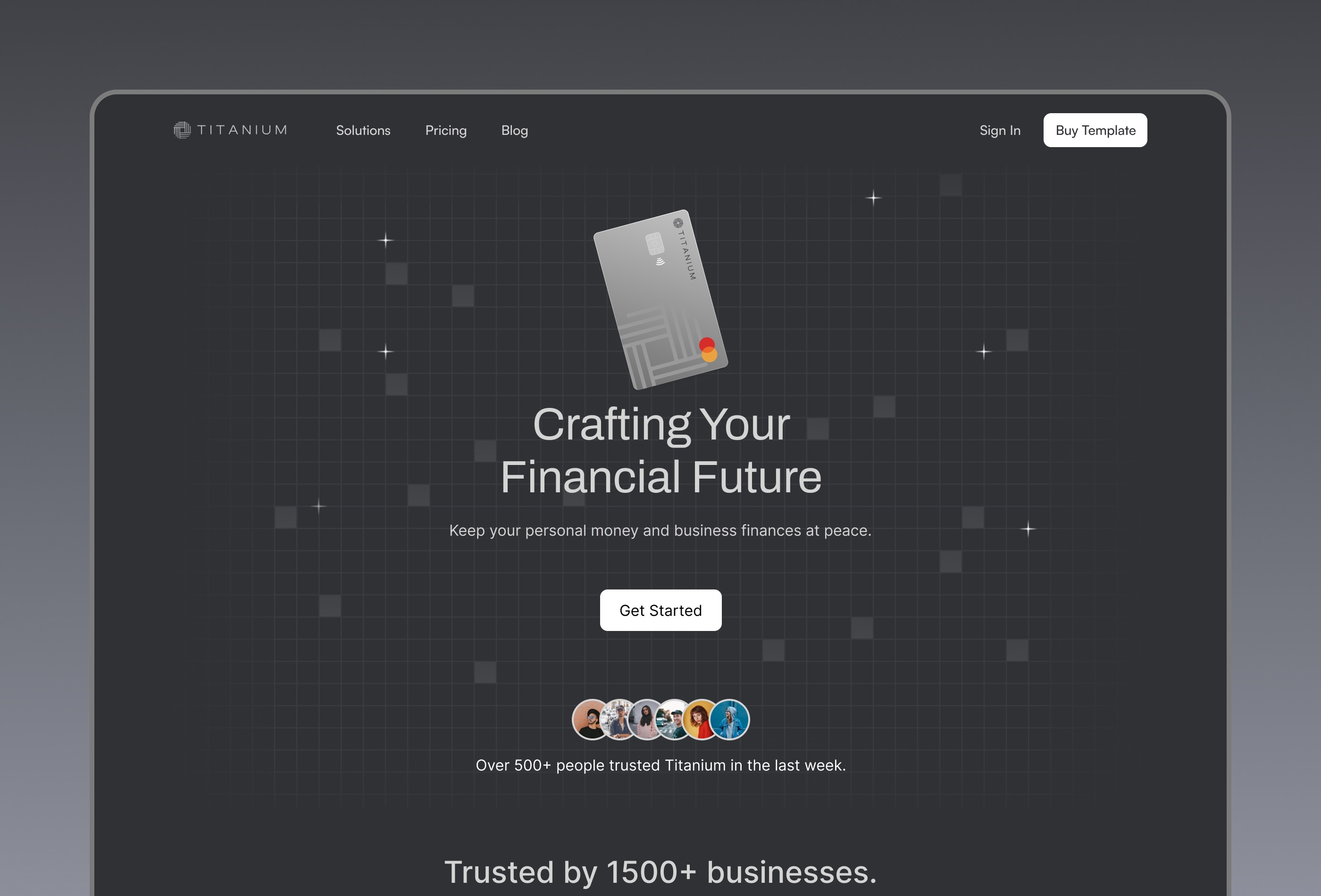 Screenshot 2 for Titanium, a Framer Marketplace template by Bertan Bakır.