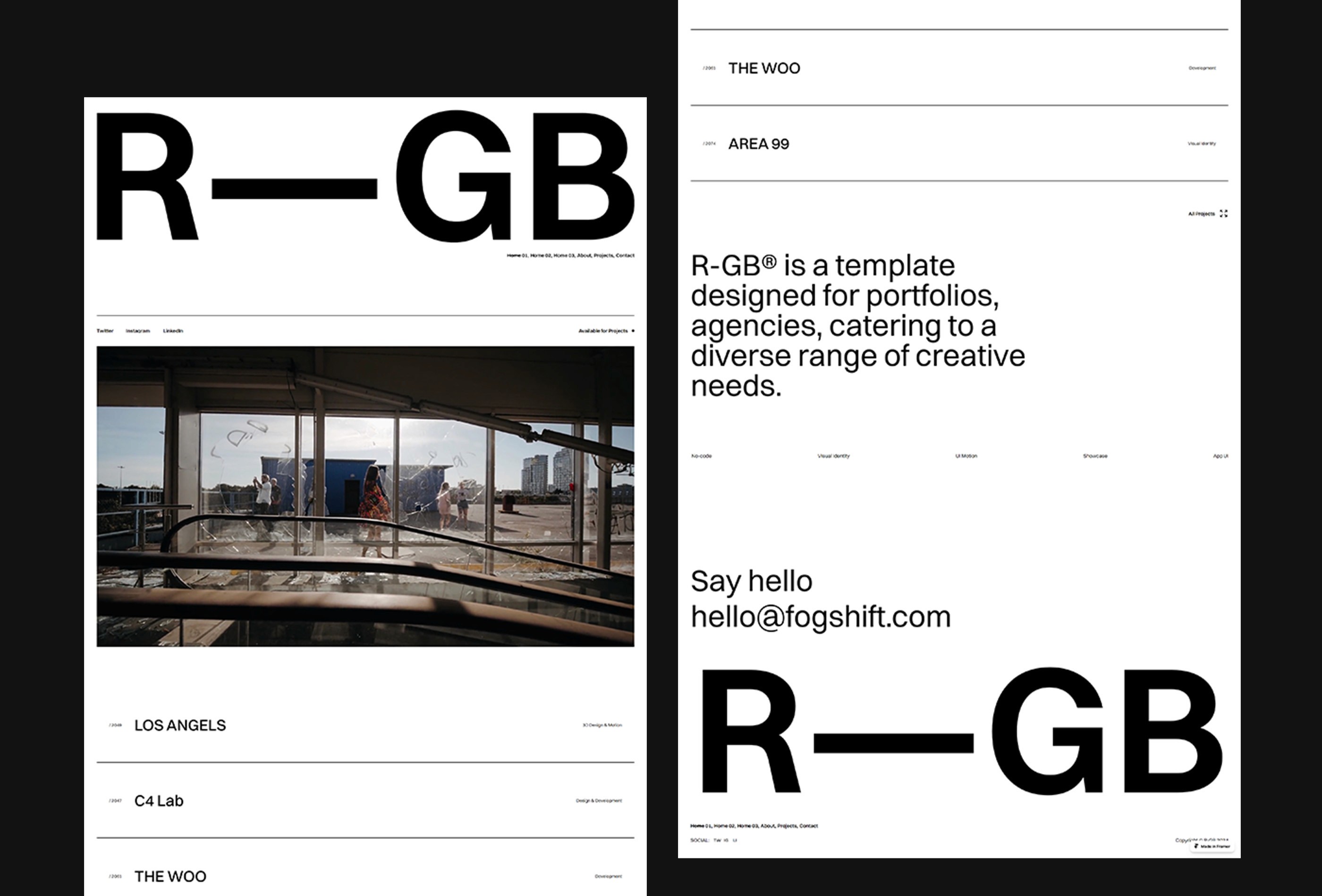 Screenshot 2 for R—GB, a Framer Marketplace template by Leandro M.