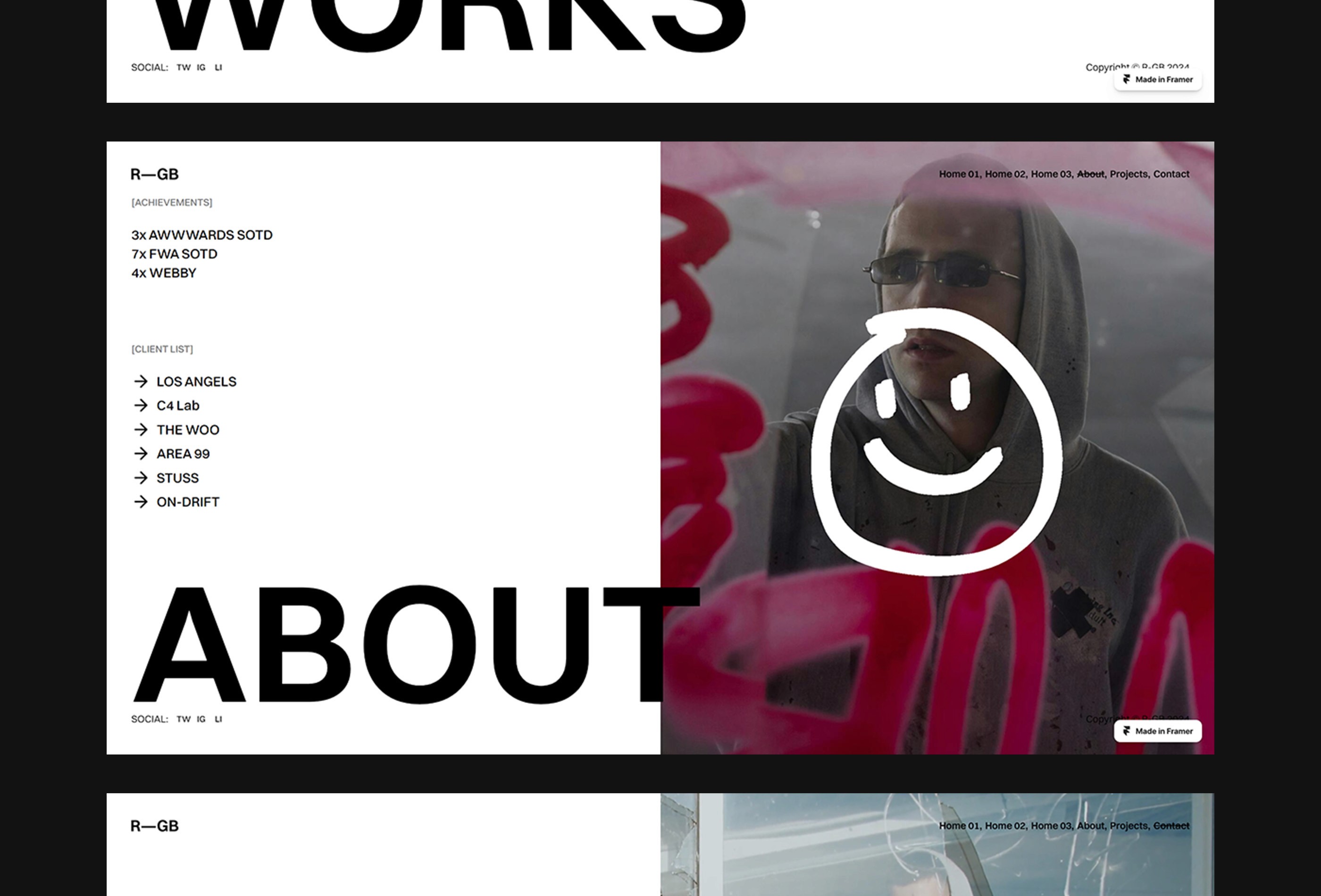 Screenshot 4 for R—GB, a Framer Marketplace template by Leandro M.