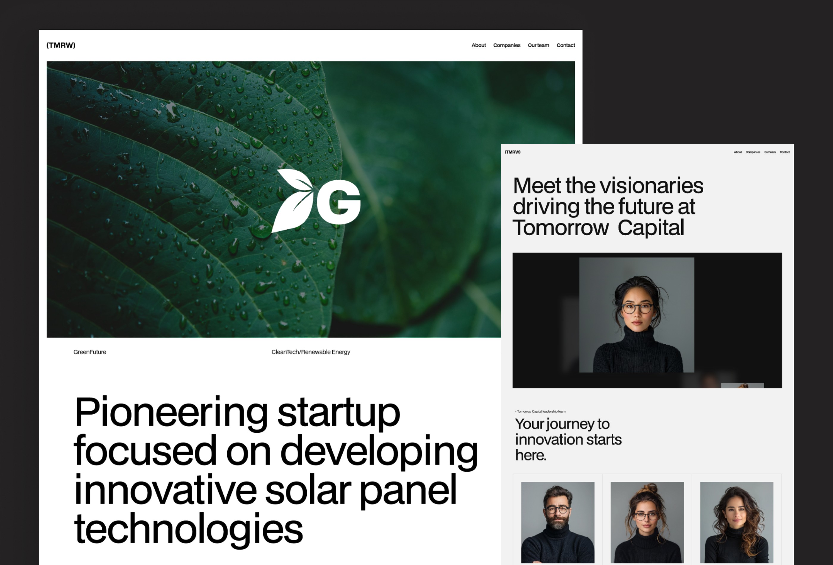 Screenshot 3 for Tomorrow, a Framer Marketplace template by JP.
