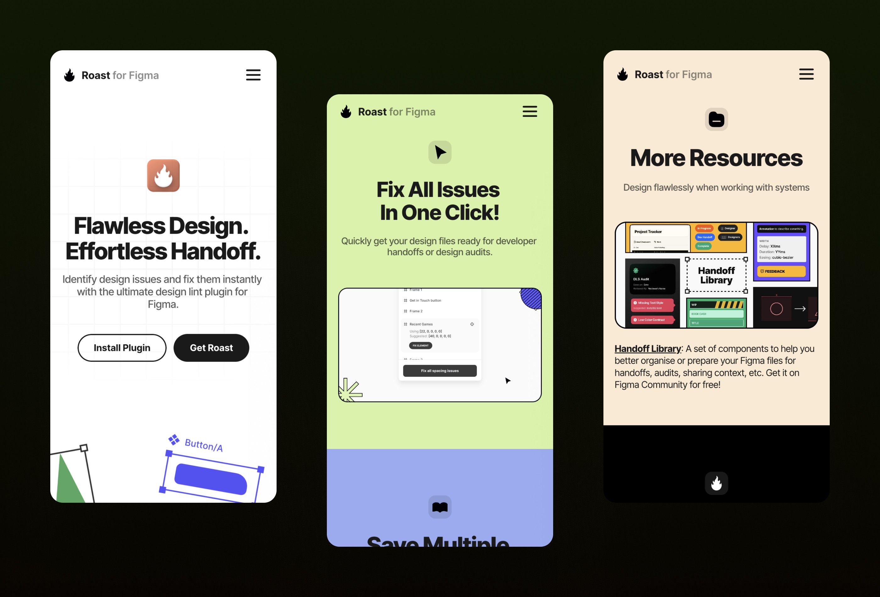 Screenshot 4 for Roast, a Framer Marketplace template by Milan Maheshwari.