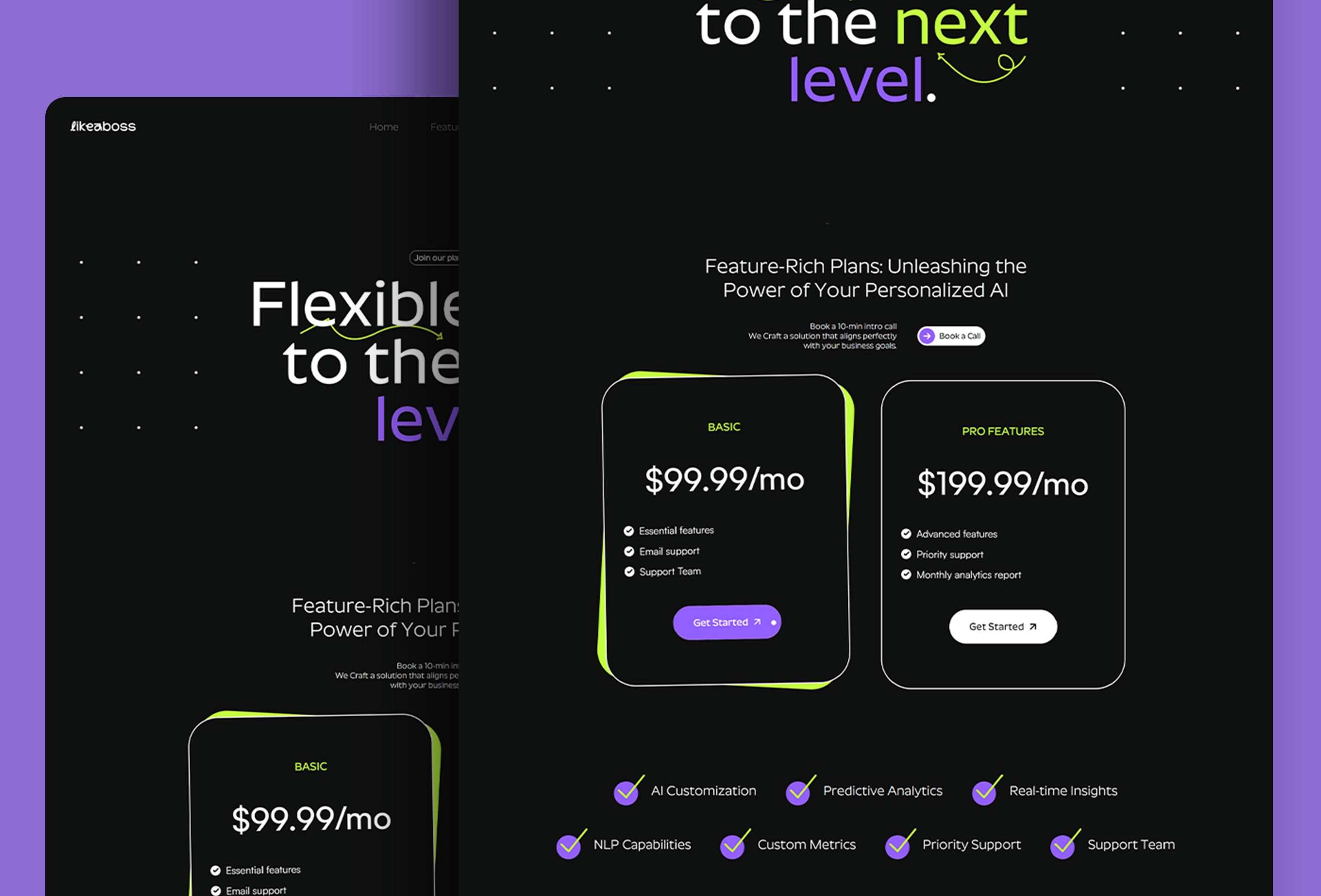 Screenshot 4 for LikeaBoss, a Framer Marketplace template by Leandro M.