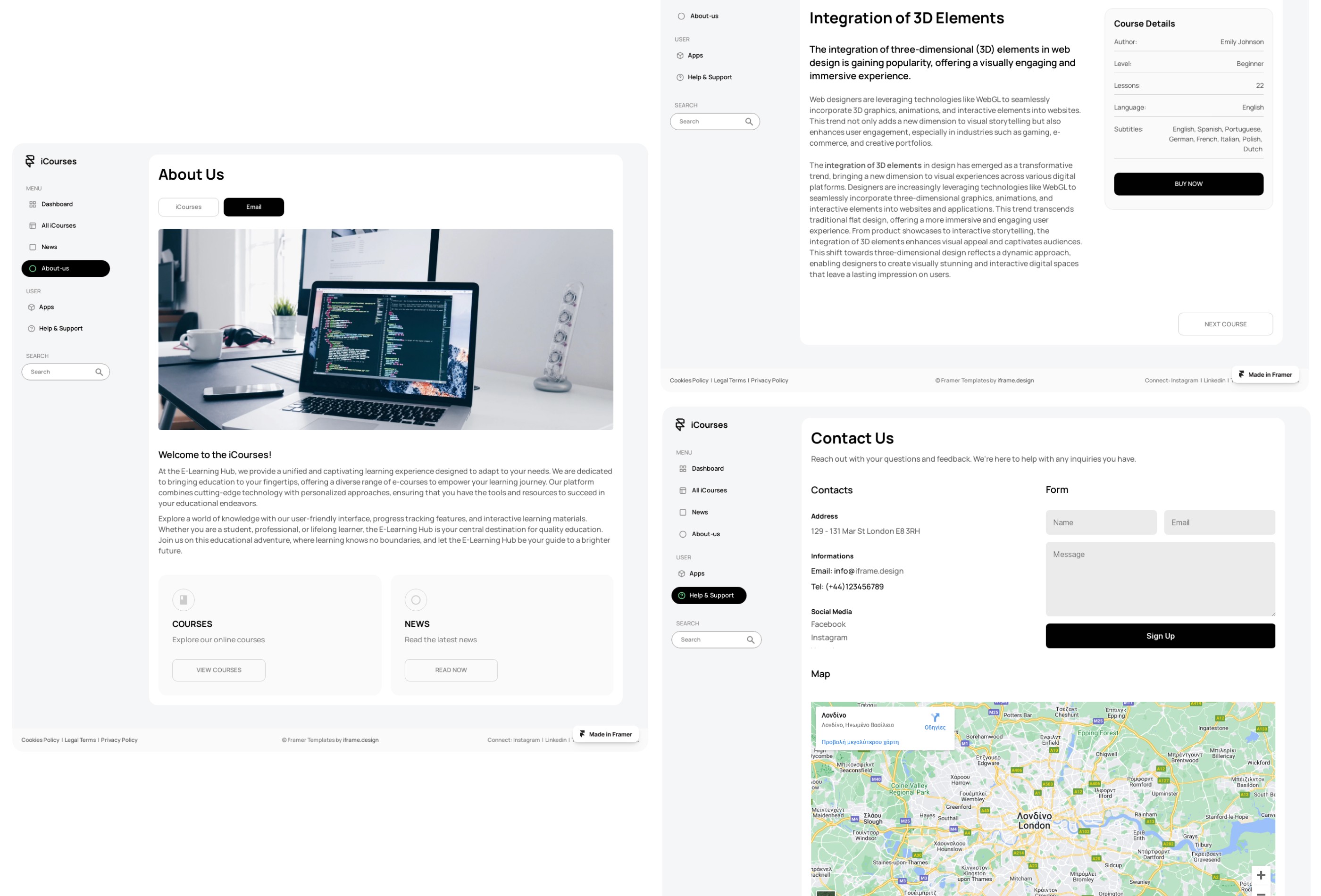 Screenshot 3 for iCourses, a Framer Marketplace template by IFRAME DESIGN.