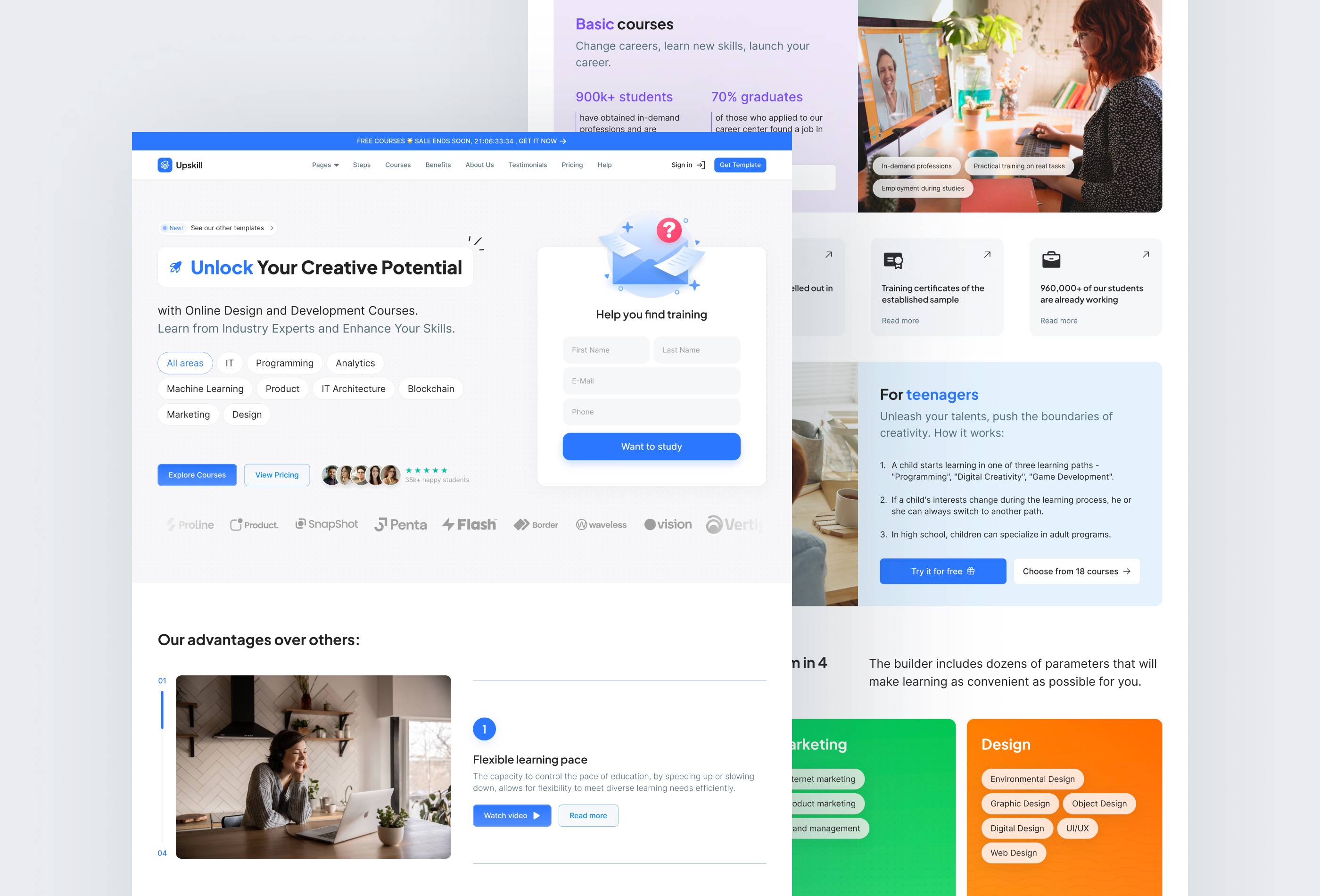Screenshot 2 for Upskill , a Framer Marketplace template by Nikita Ermilov.