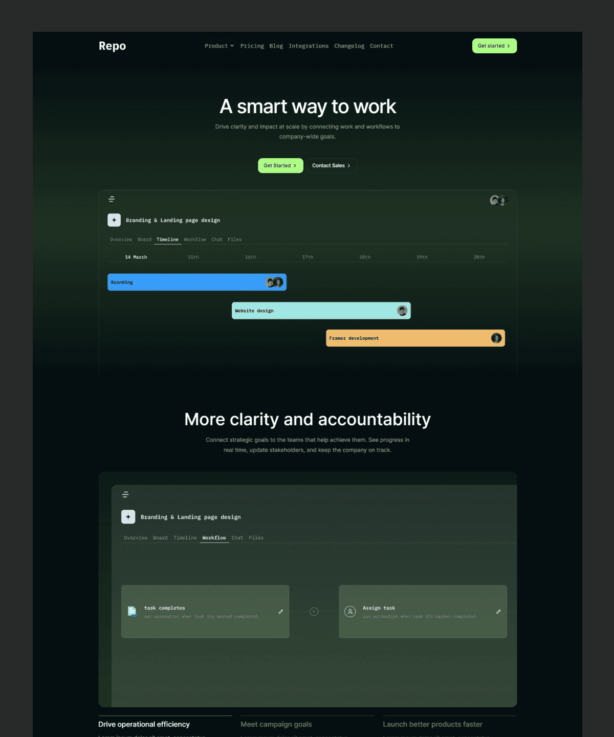 Thumbnail 1 for Repo, a Framer Marketplace template by Emmanuel Nwankwo.
