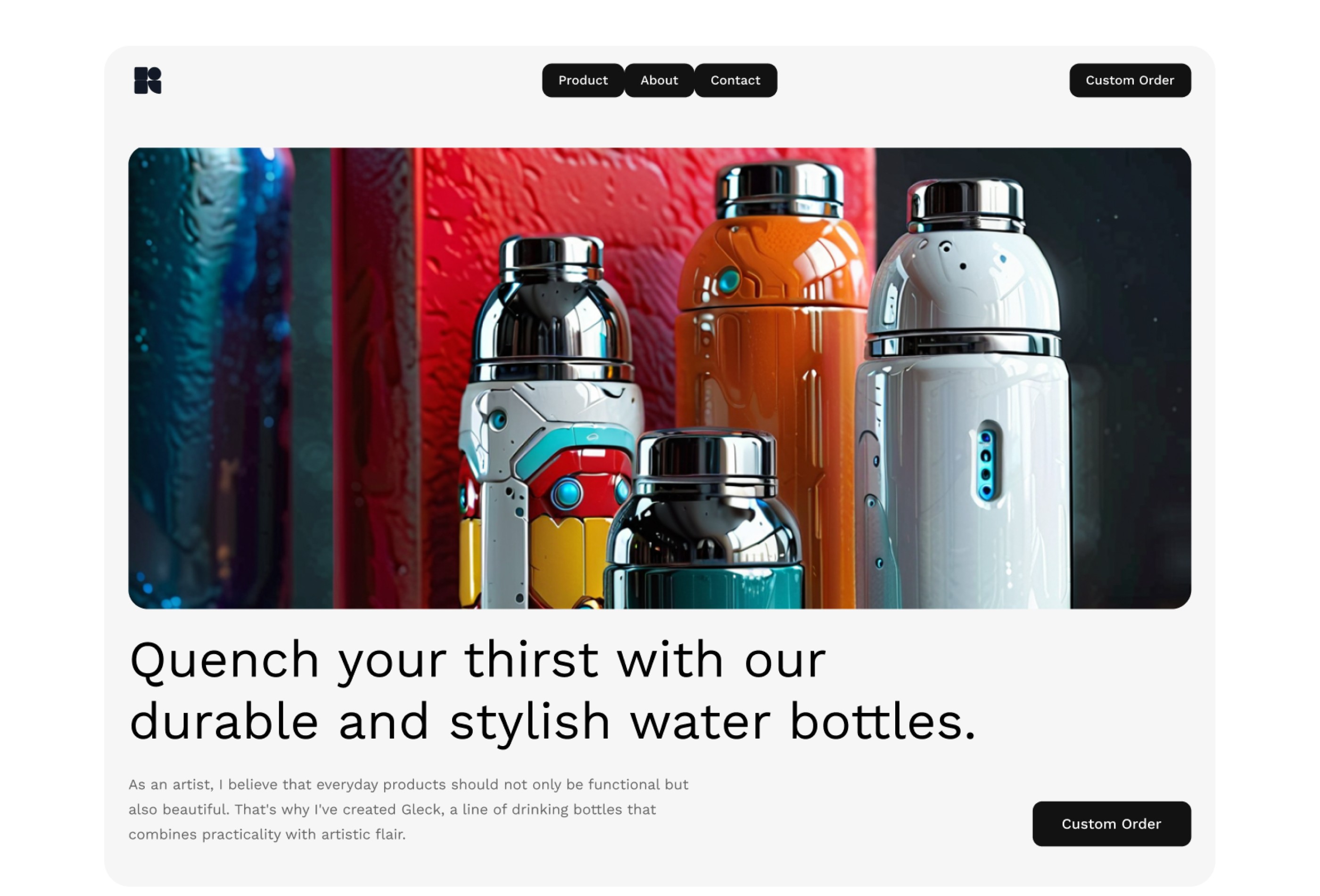 Screenshot 2 for GleckArtisan, a Framer Marketplace template by Rudityas Wahyu.