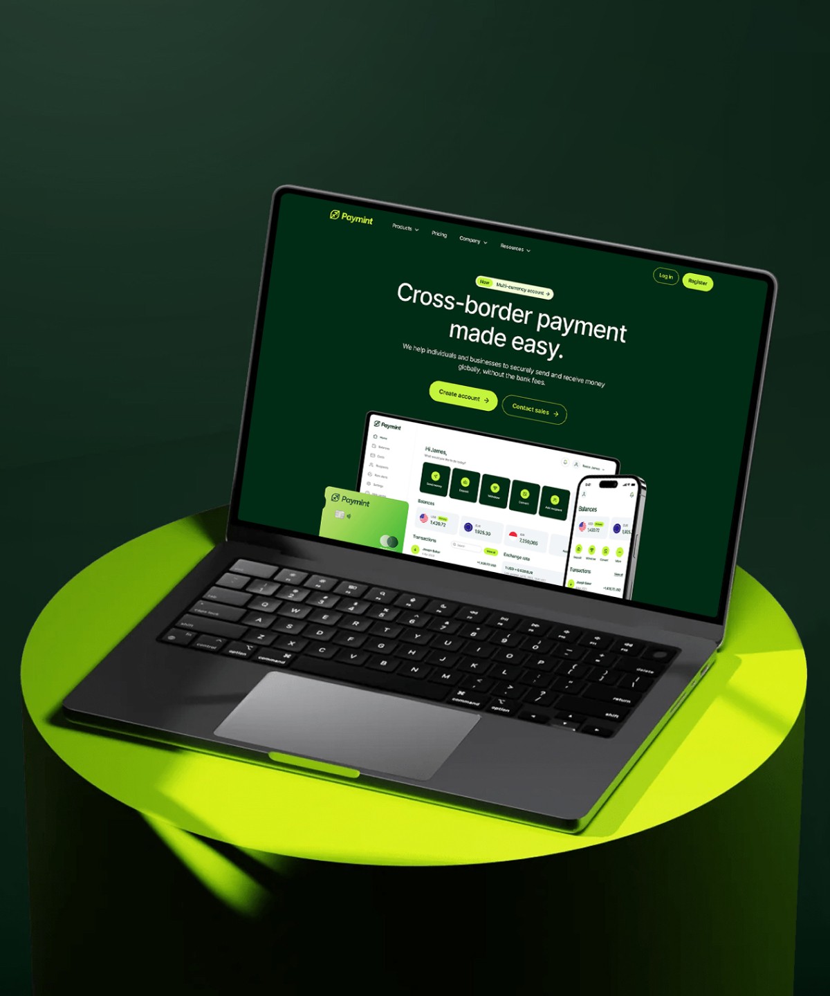 Screenshot 1 for Paymint, a Framer Marketplace template by WeBoth.
