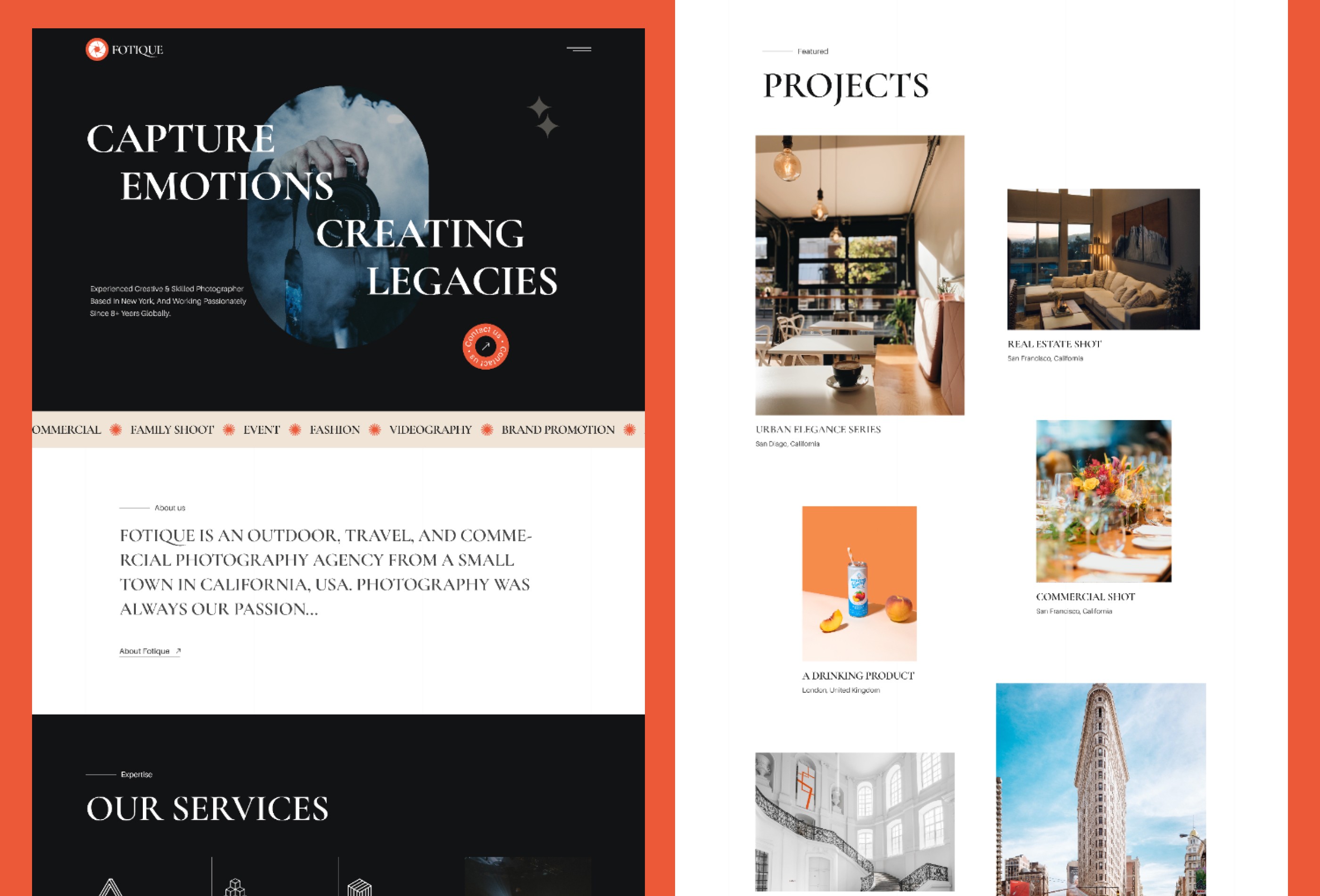 Screenshot 3 for Fotique, a Framer Marketplace template by Sailr.