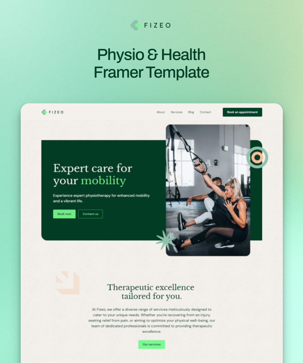 Screenshot 1 for Fizeo, a Framer Marketplace template by Vilu Digital.