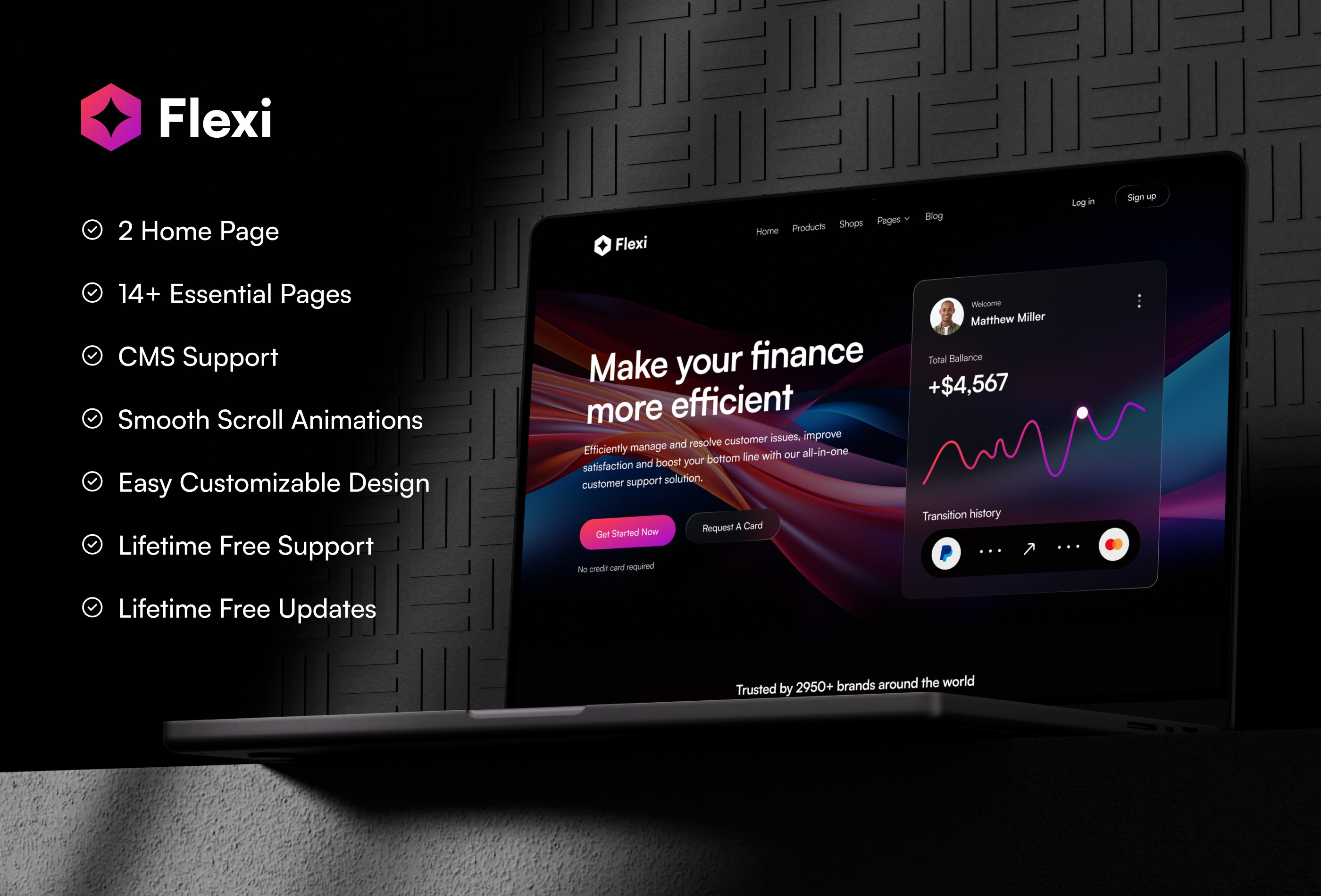 Screenshot 2 for Flexi, a Framer Marketplace template by Sailr.