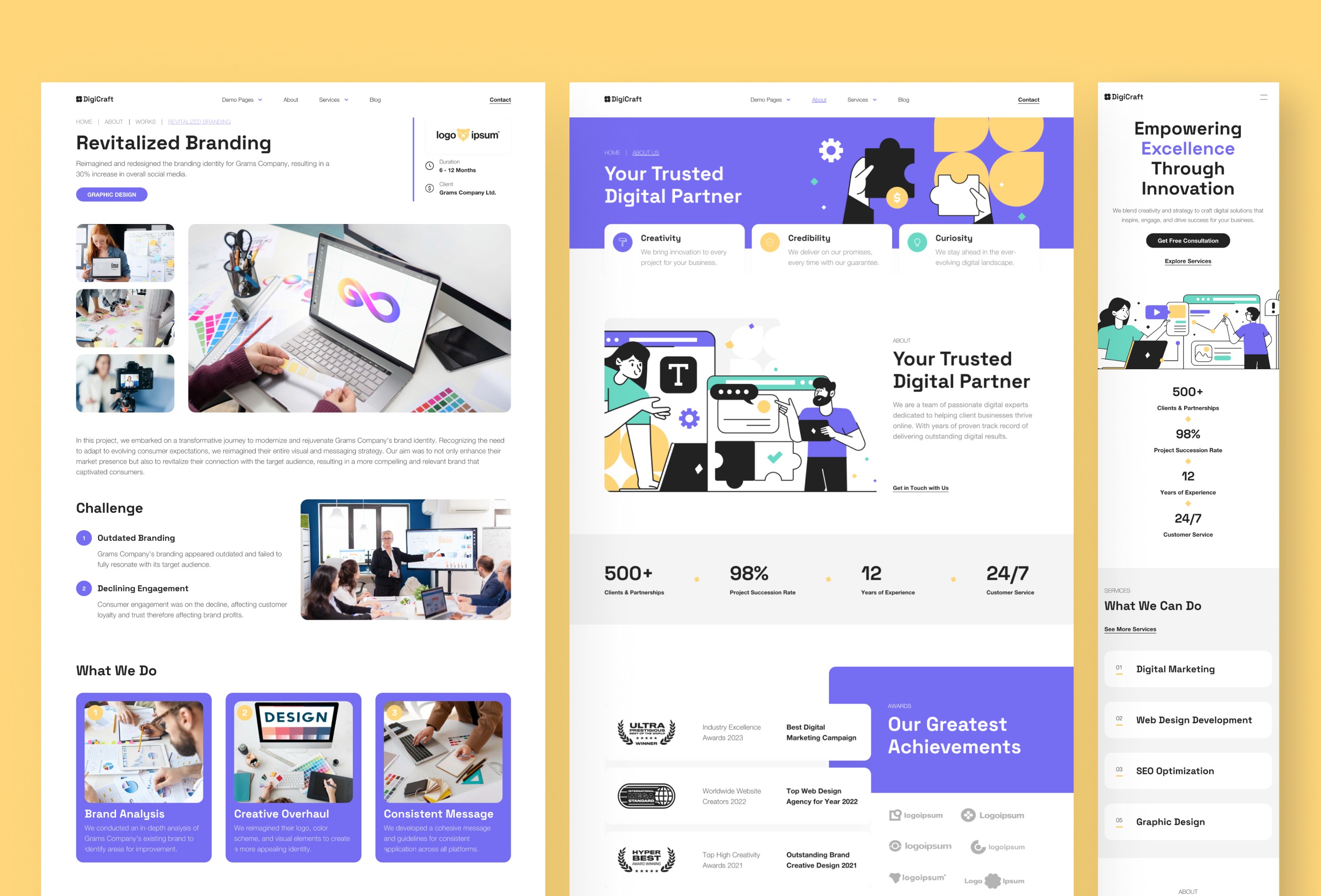 Screenshot 2 for Digicraft, a Framer Marketplace template by Peterdraw.