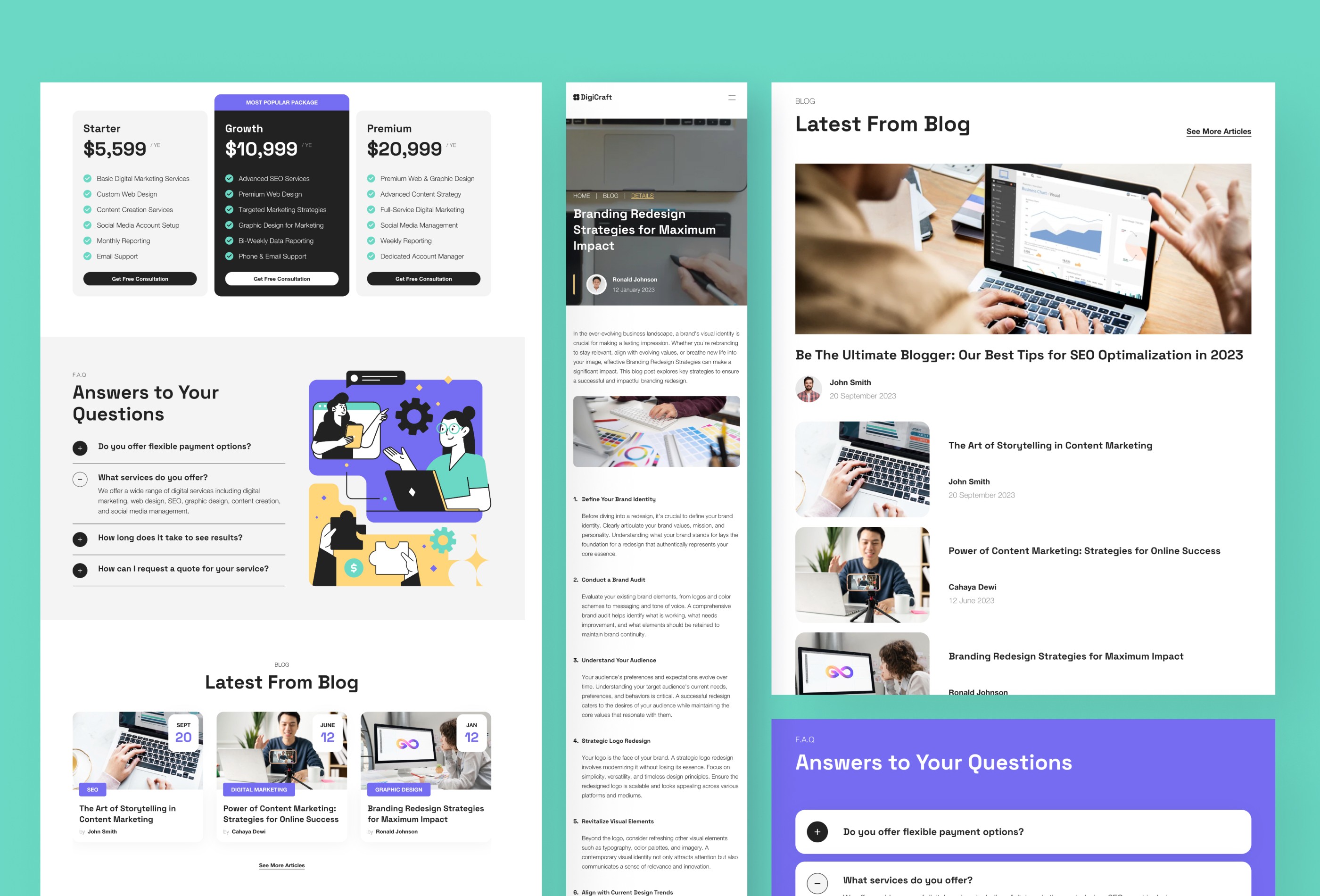 Screenshot 3 for Digicraft, a Framer Marketplace template by Peterdraw.