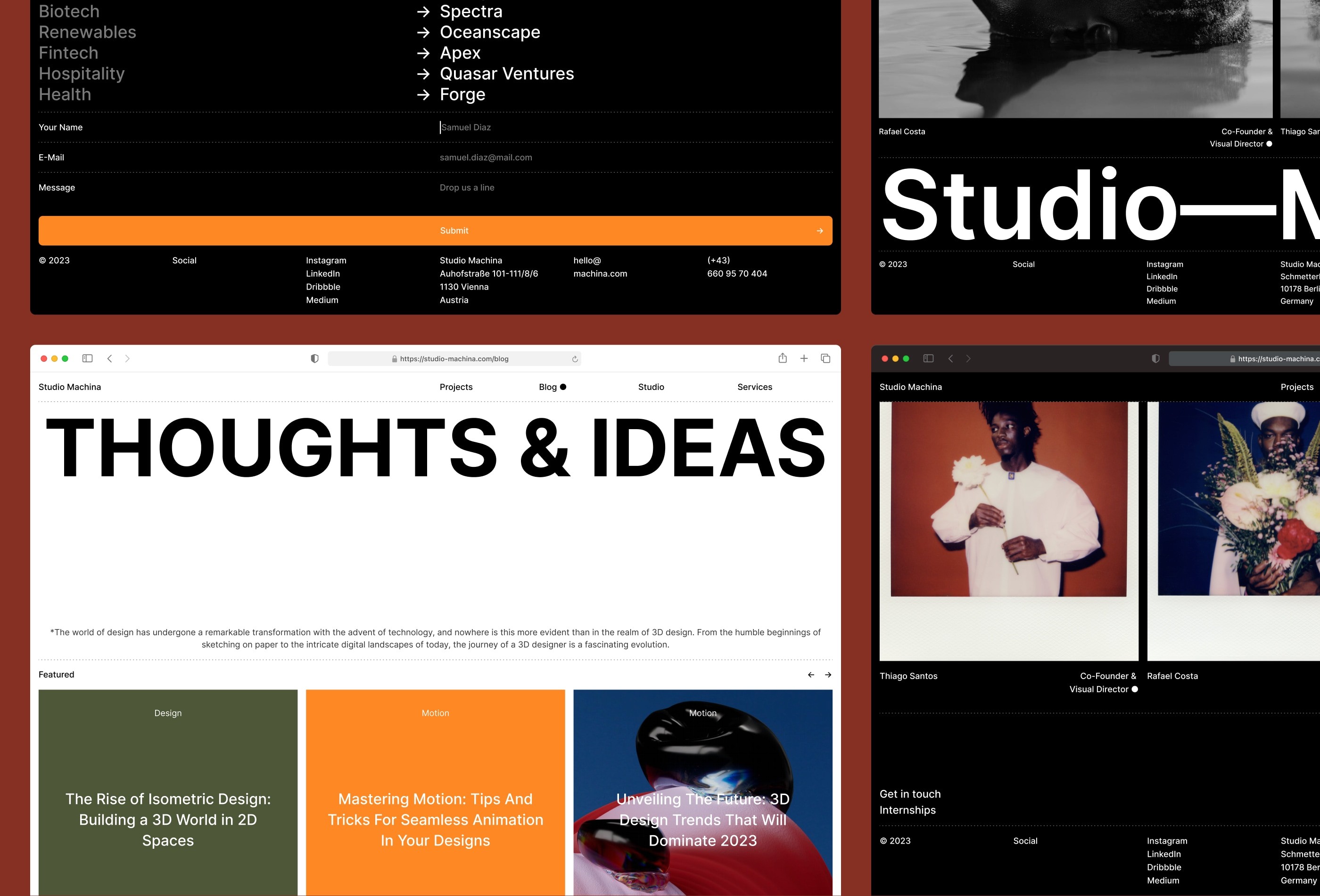 Screenshot 2 for StudioMachina , a Framer Marketplace template by Bernd.