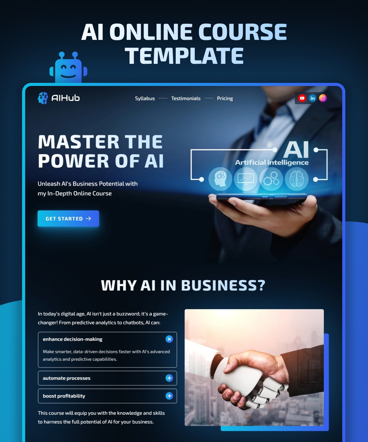 Screenshot 1 for AIHub, a Framer Marketplace template by  Vlad Tro.