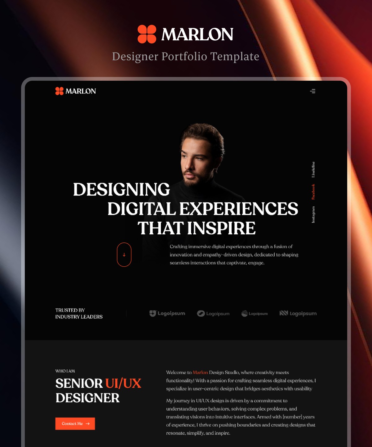 Screenshot 1 for MarlonHarvey, a Framer Marketplace template by Sailr.