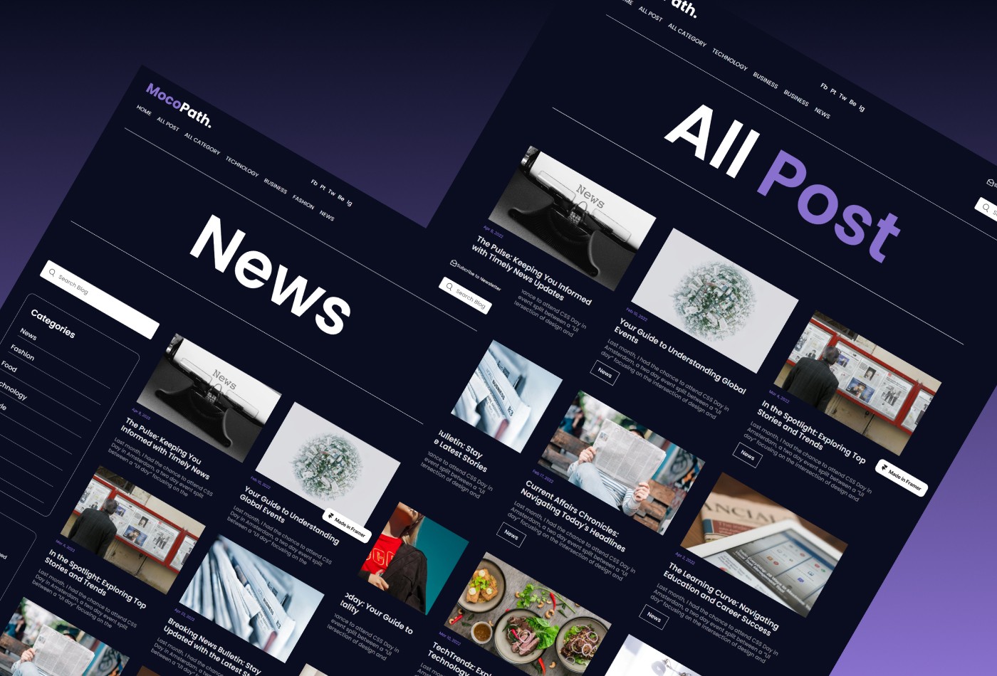 Screenshot 3 for Mocopath, a Framer Marketplace template by Honocoroko.