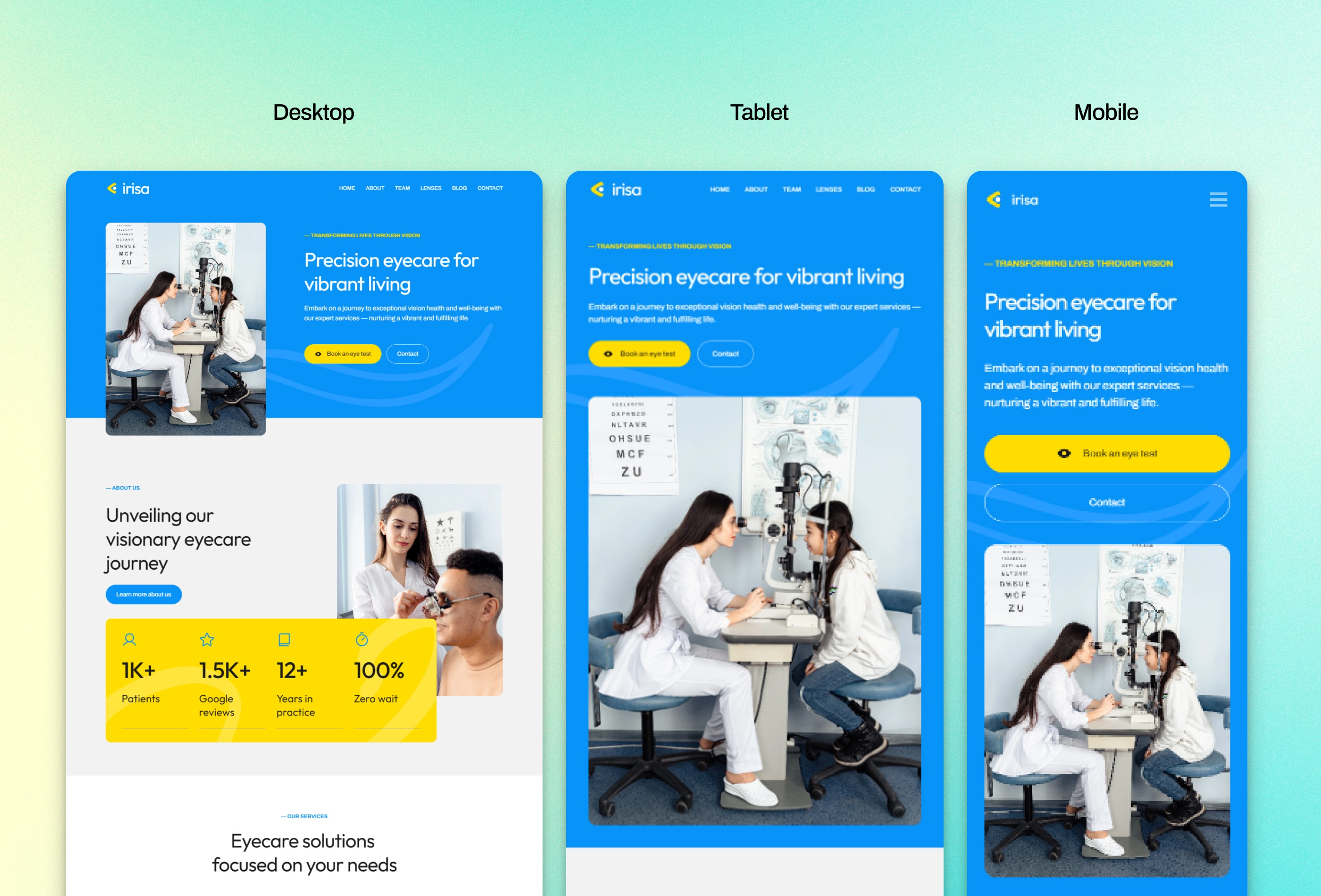 Screenshot 4 for Irisa, a Framer Marketplace template by Vilu Digital.