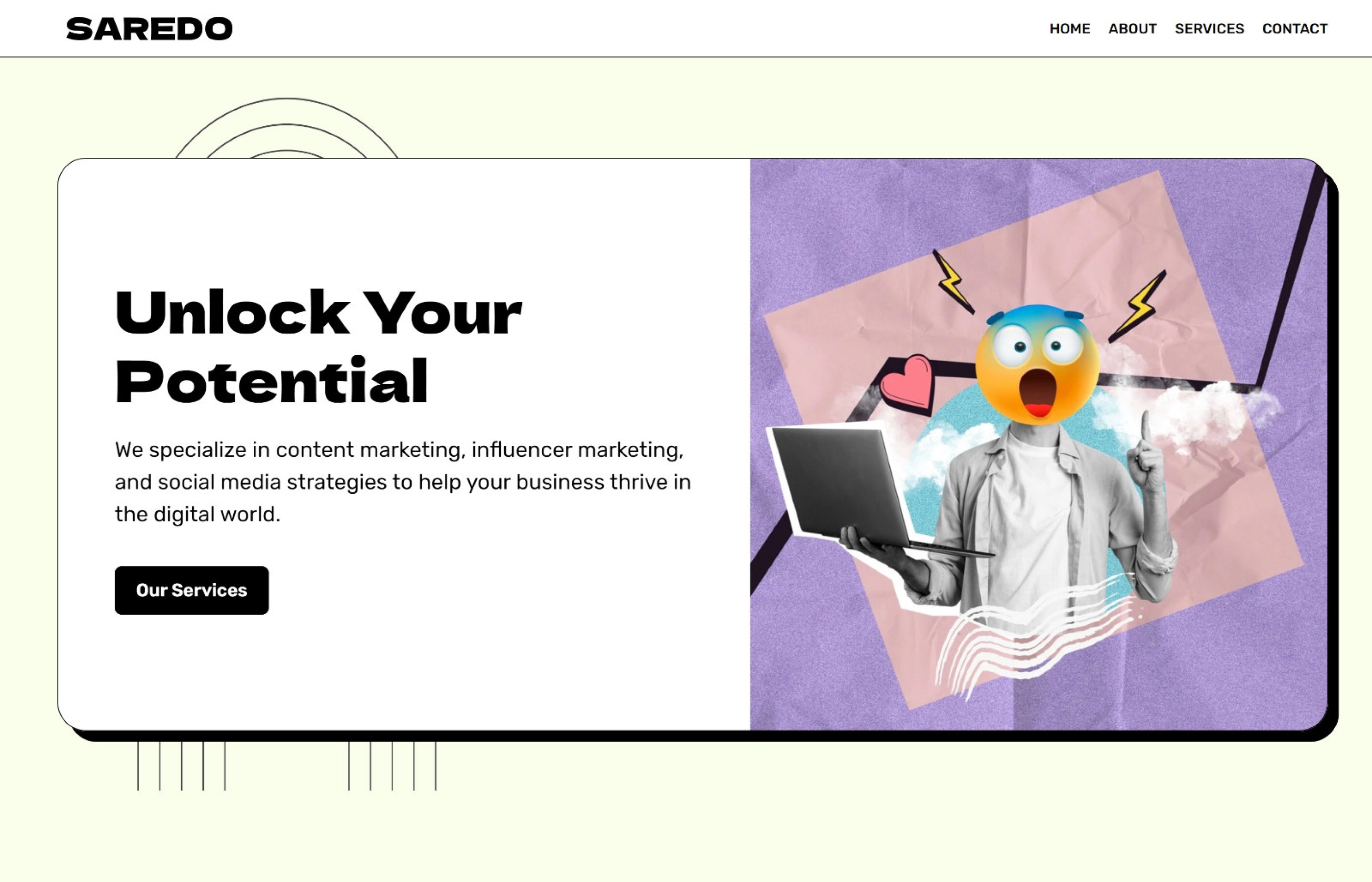 Screenshot 2 for SAREDO, a Framer Marketplace template by Ariakes.