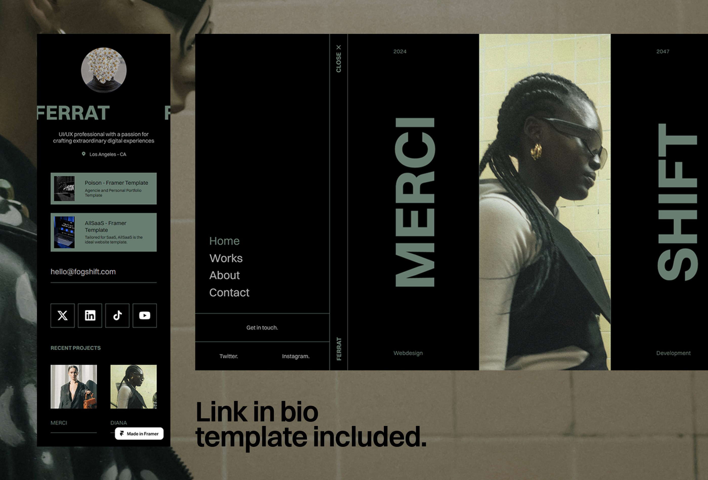 Screenshot 4 for TheWoo, a Framer Marketplace template by Leandro M.