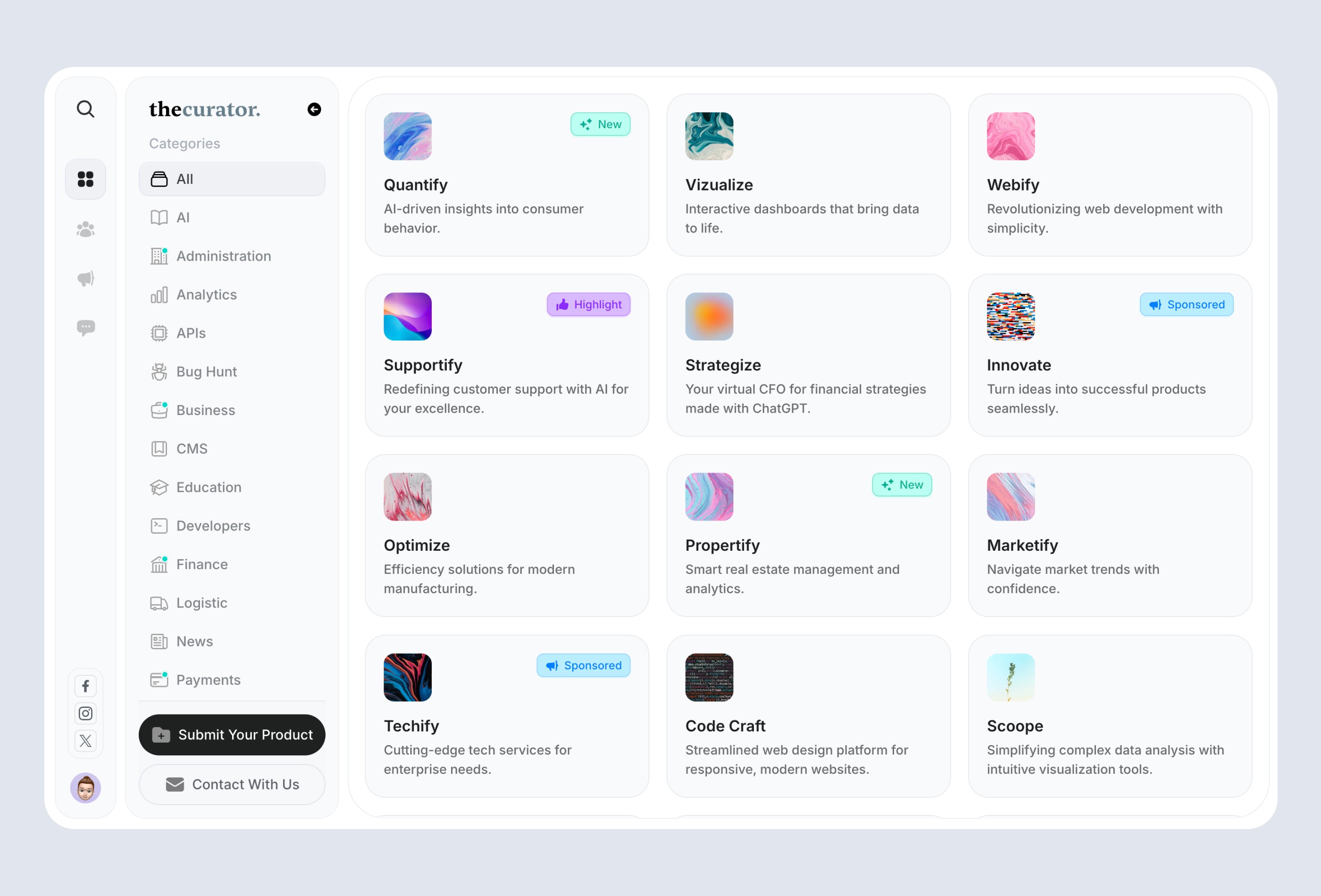 Screenshot 2 for TheCurator, a Framer Marketplace template by Mertcan Esmergül.