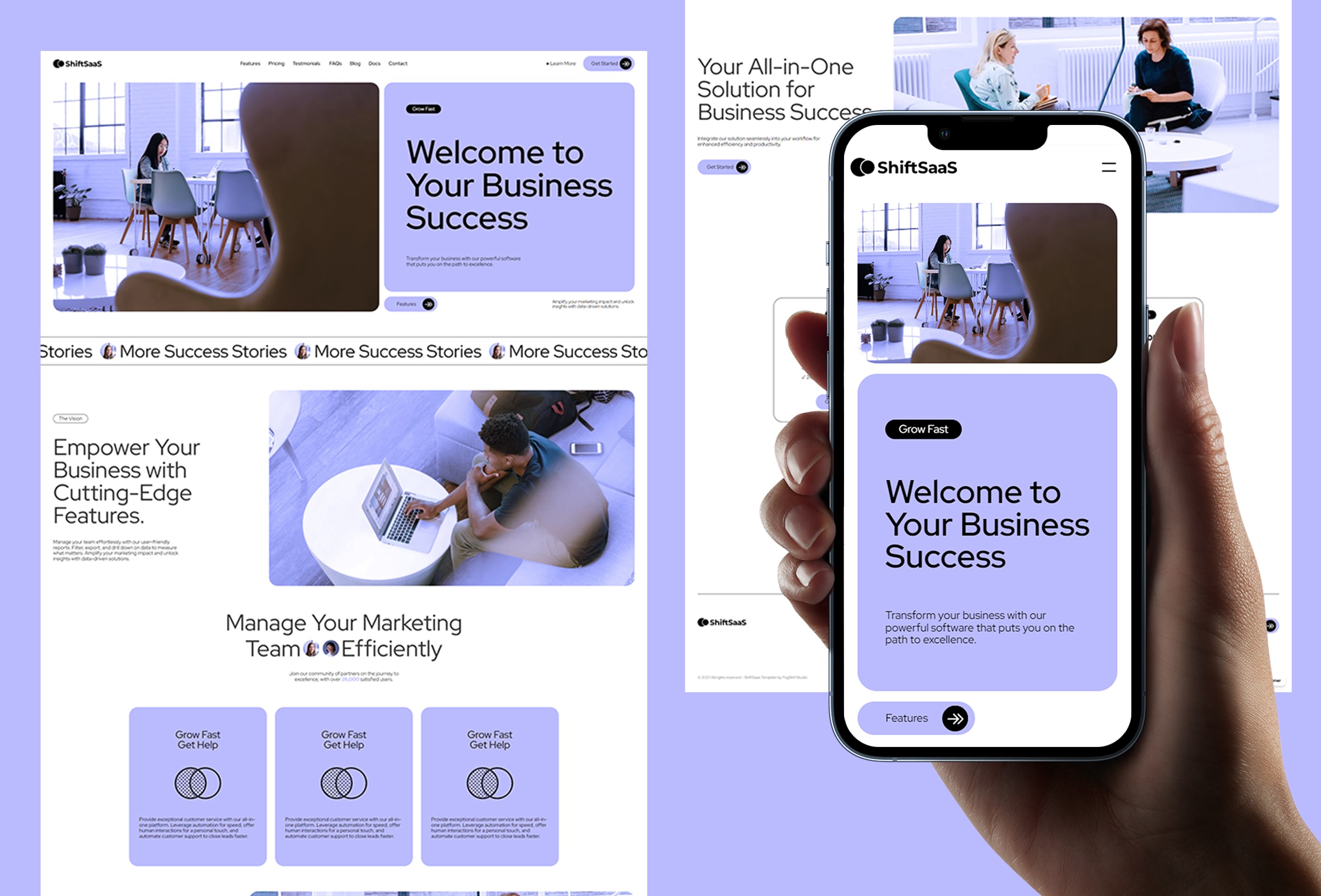Screenshot 2 for ShiftSaaS, a Framer Marketplace template by Leandro M.