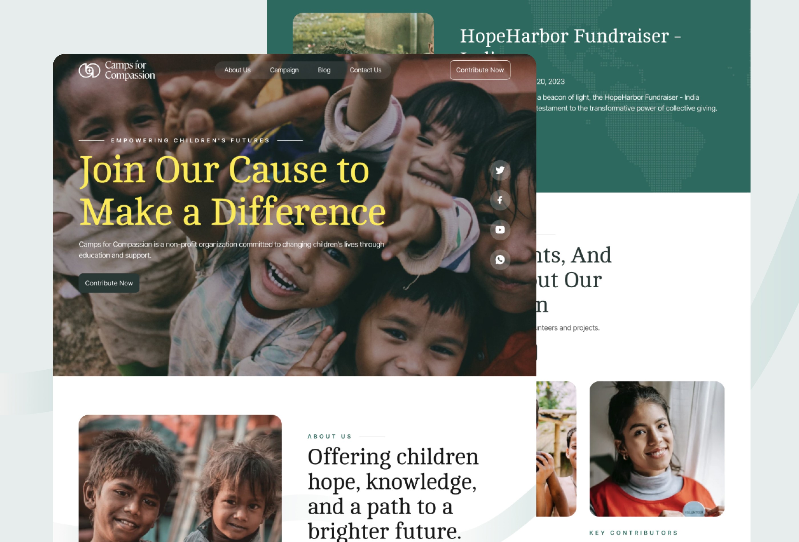 Thumbnail 2 for CampsforCompassion, a Framer Marketplace template by Cédric van Ravesteijn.