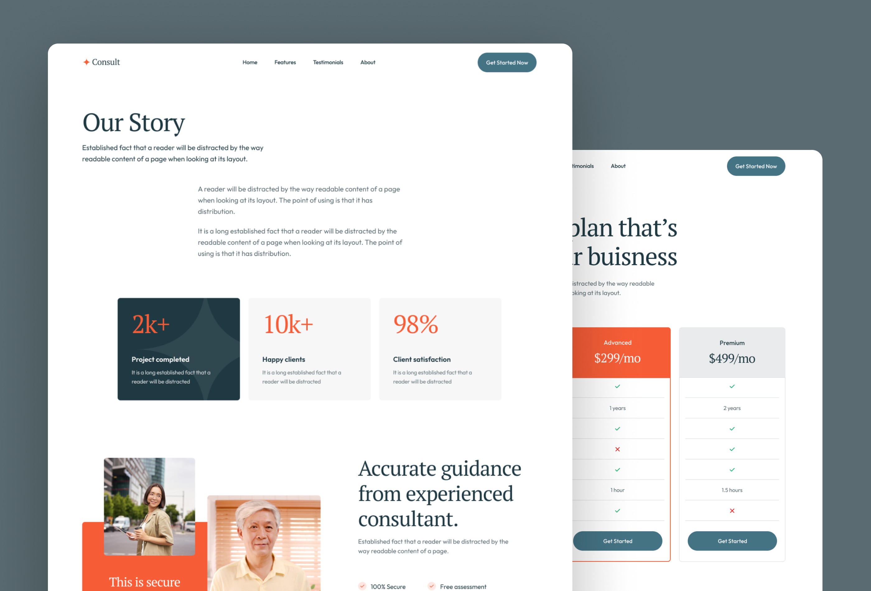 Screenshot 4 for Consult, a Framer Marketplace template by Framerbite.